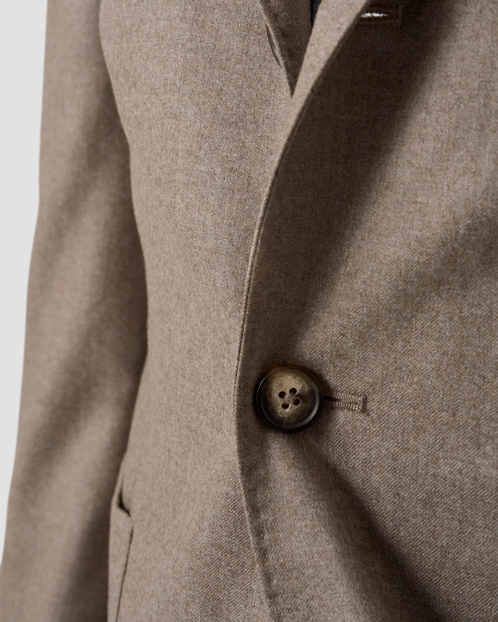 Eton - wool flannel soft jacket beige wool flannel soft jacket