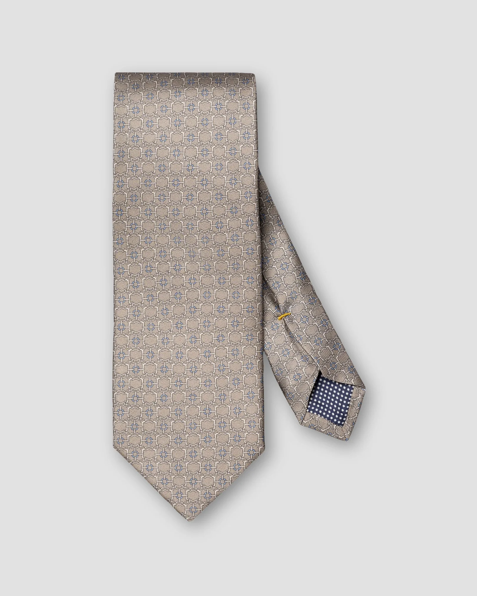 Eton - beige chain print silk tie 258