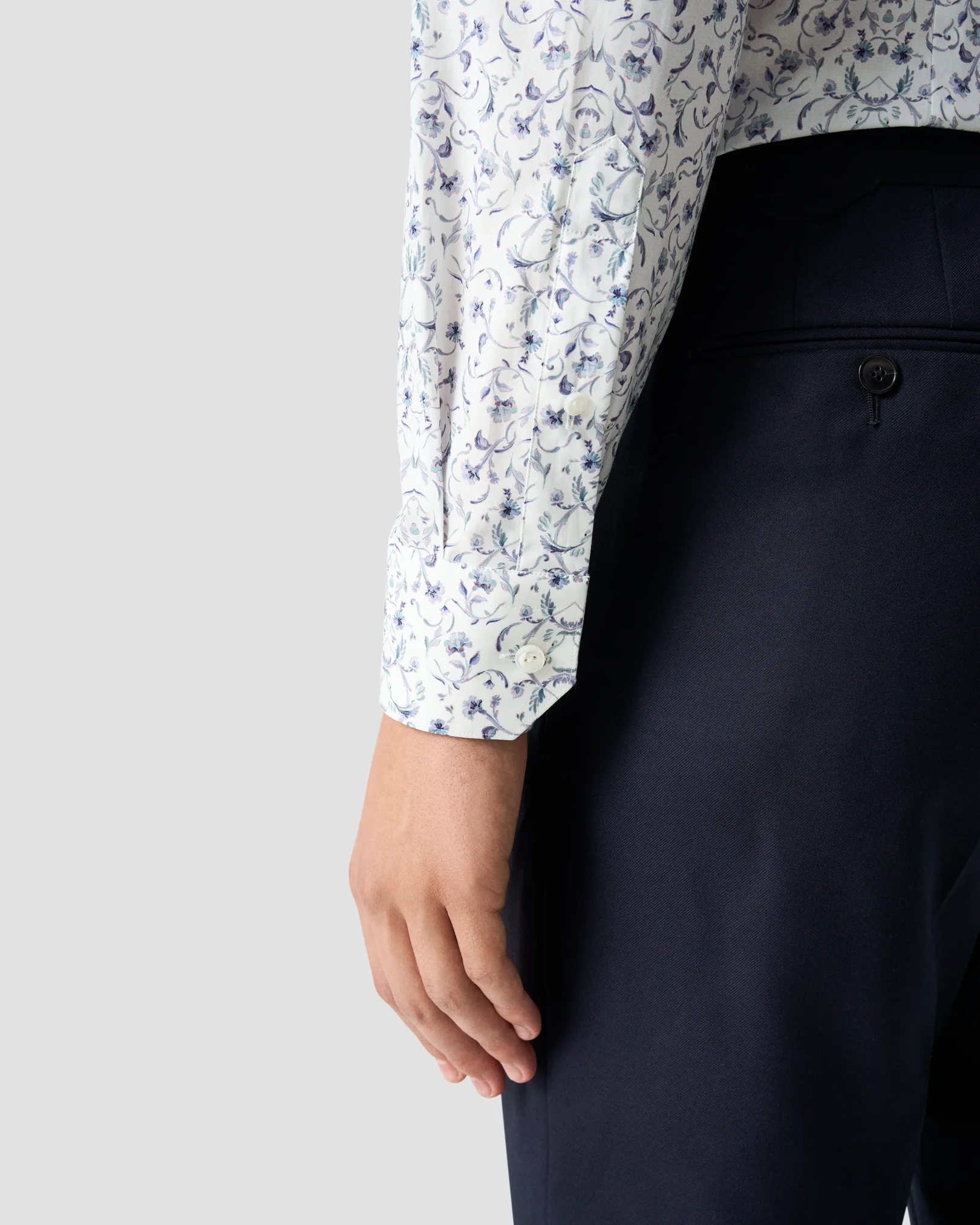 Eton - floral fine twill shirt cut away single slim