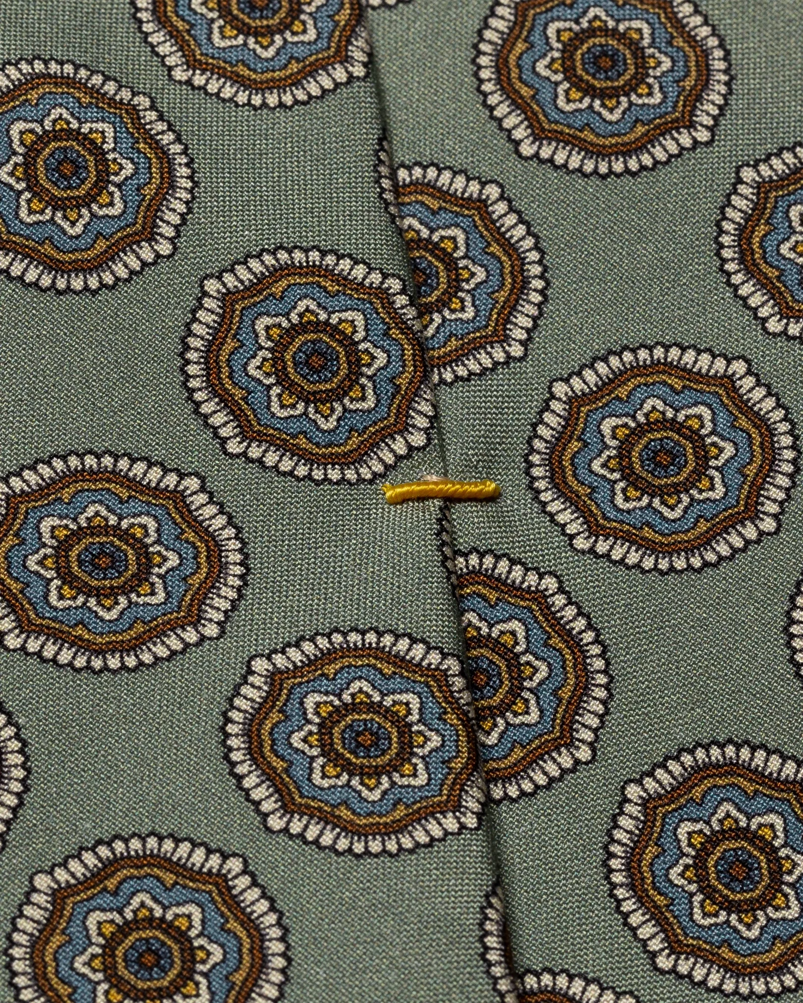 Eton - green geometric silk tie print