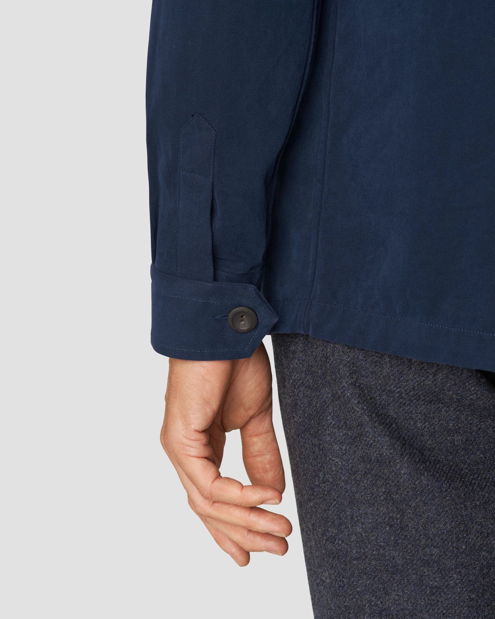 Eton - navy brushed twill overshirt
