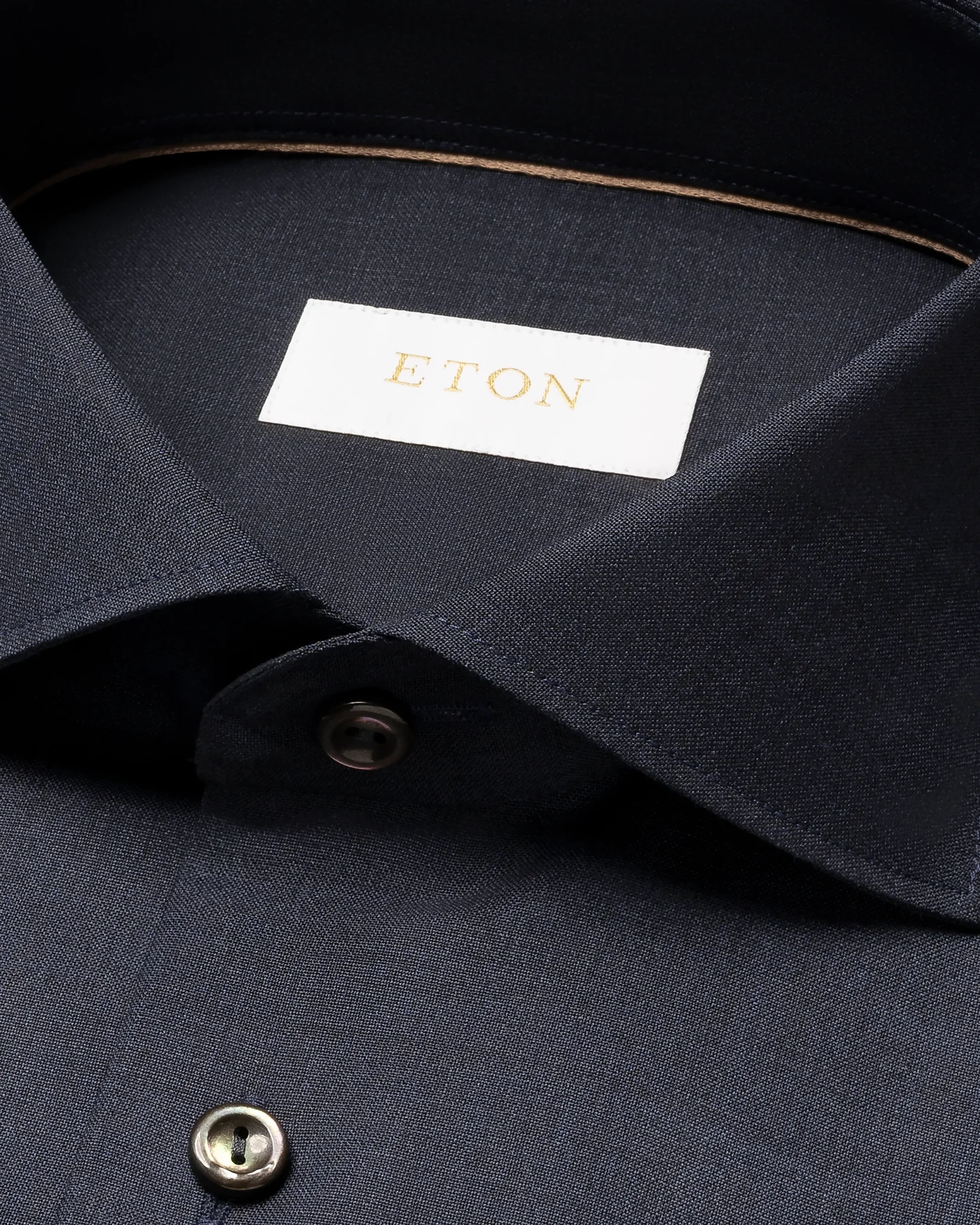 Eton - solid navy blue merino shirt