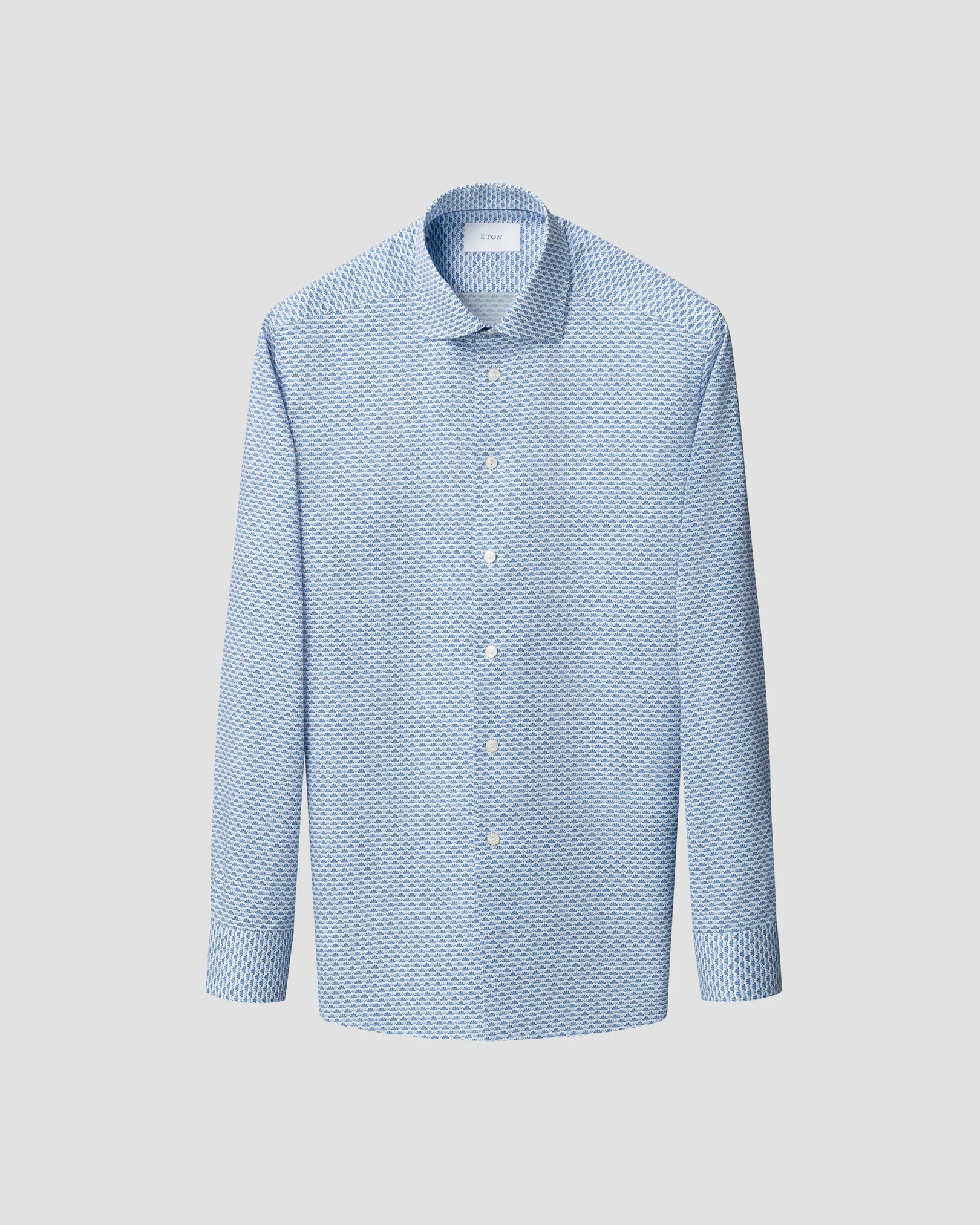 Eton - dark blue geometric twill shirt 258