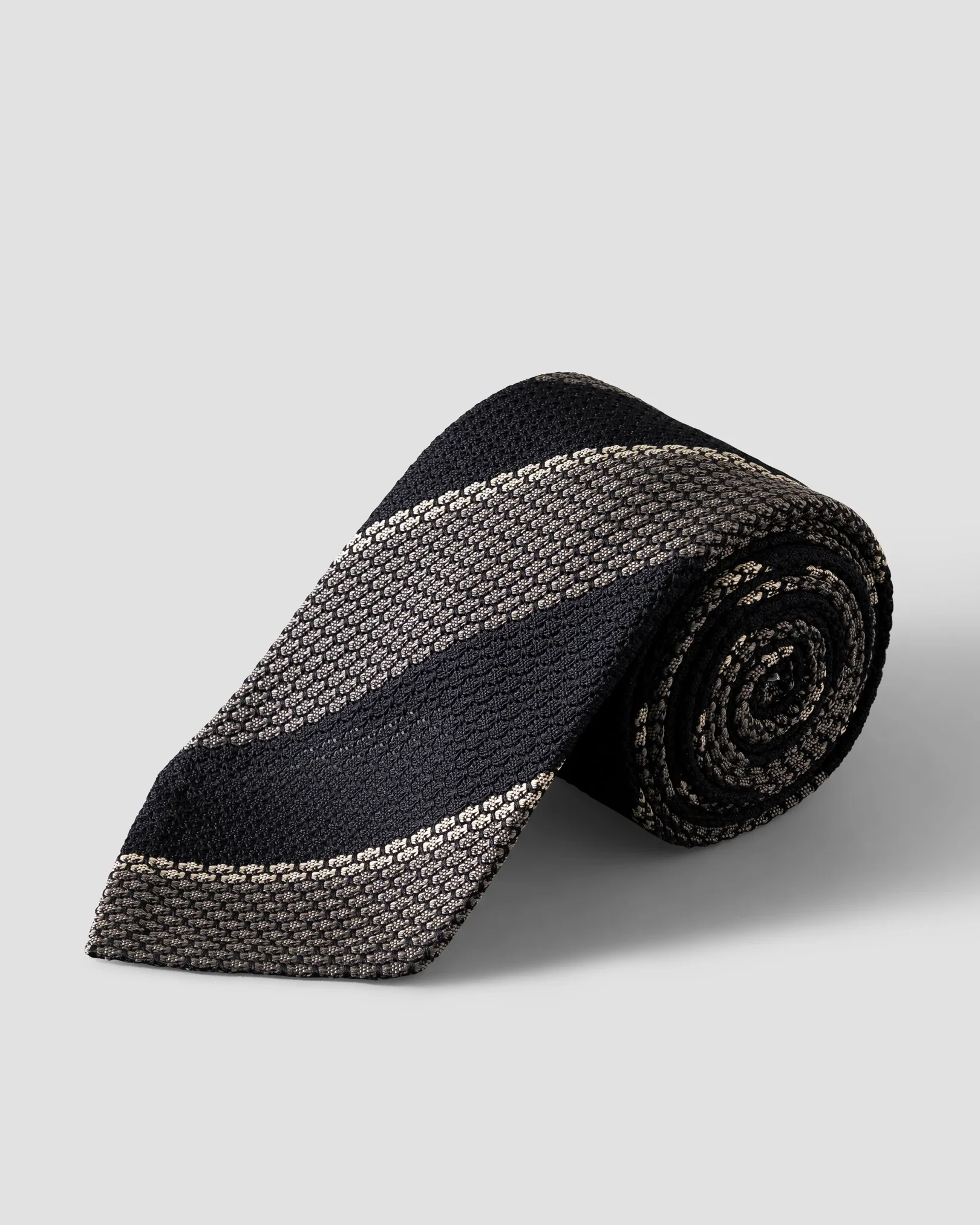 Eton - navy blue striped grenadine silk tie 268