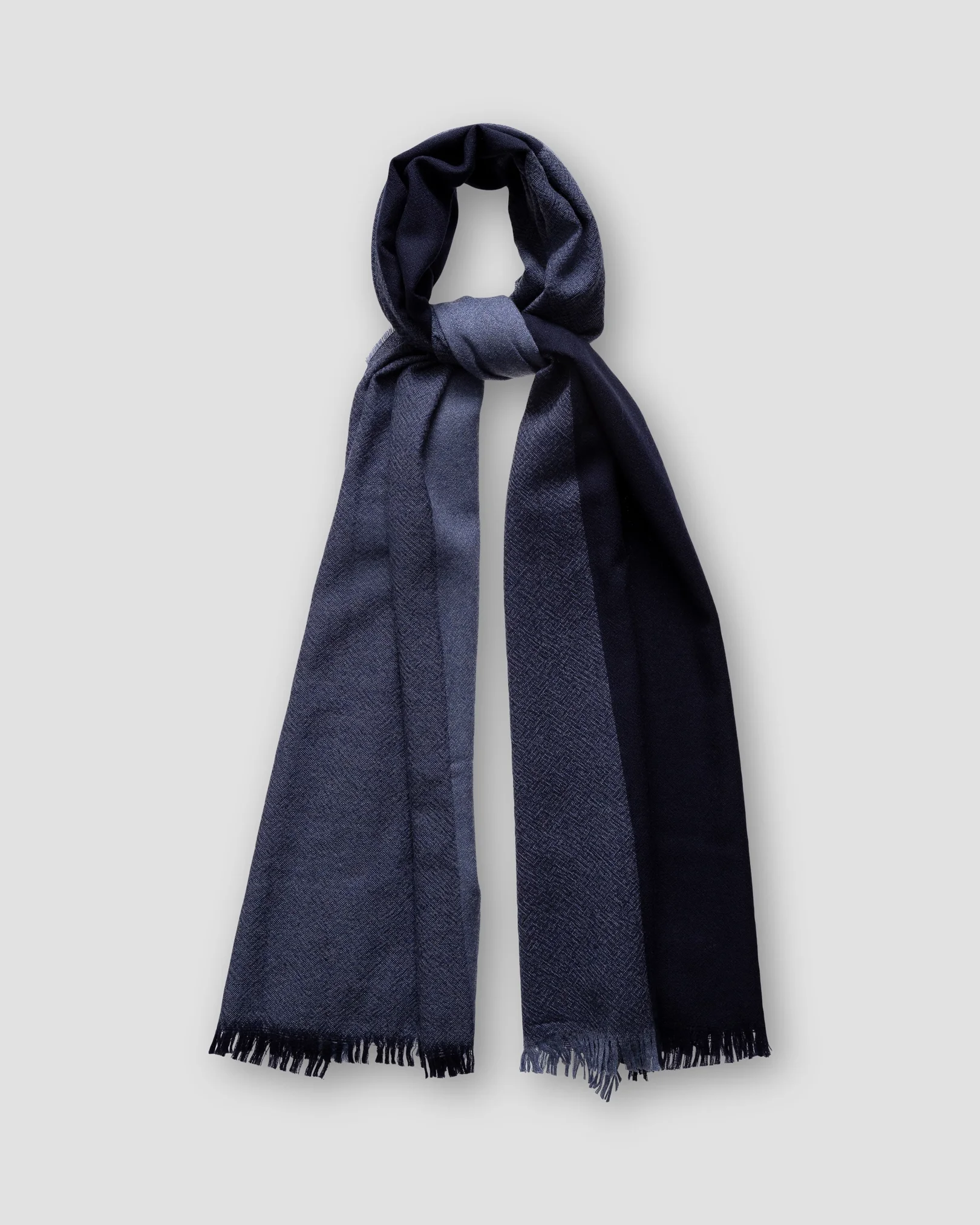 Eton - blue shades fringed wool scarf