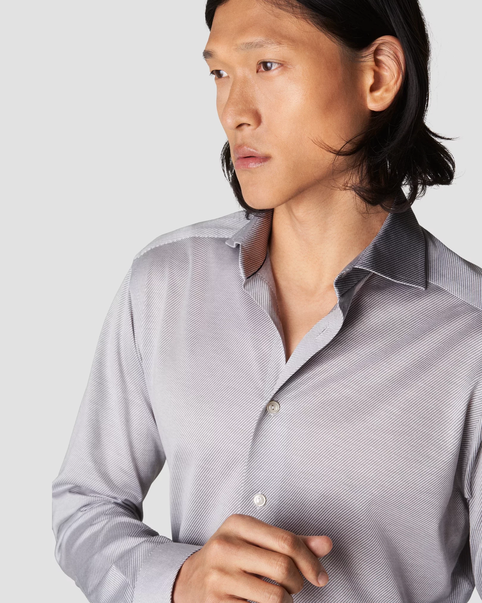 Gray King Knit Shirt - Eton
