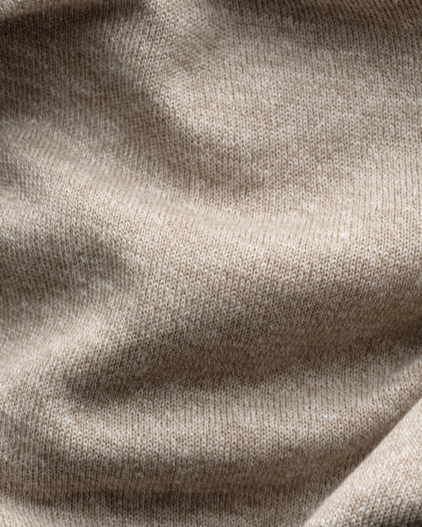 Eton - beige cotton linen fine knit polo