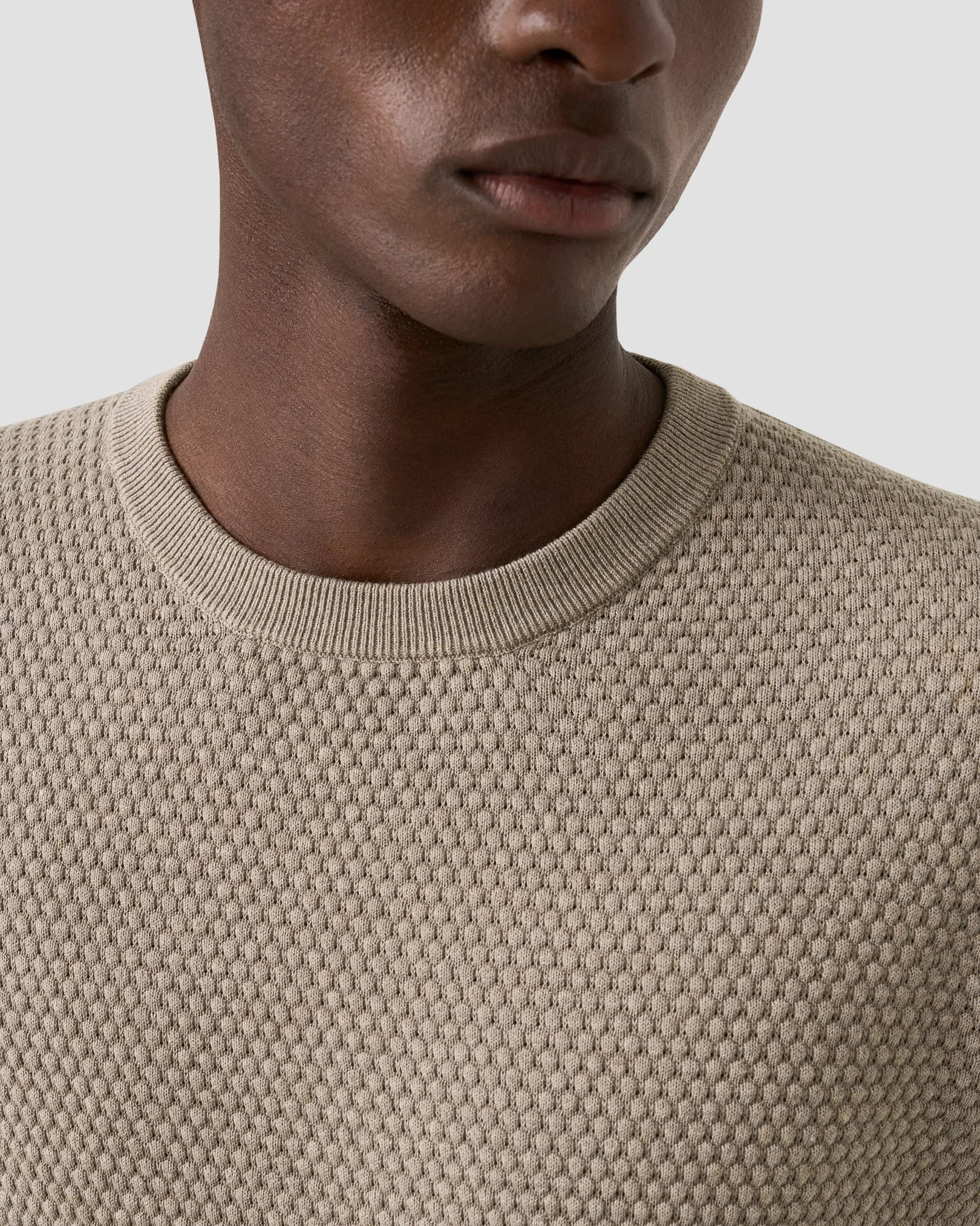Eton - beige structure knit cotton 258