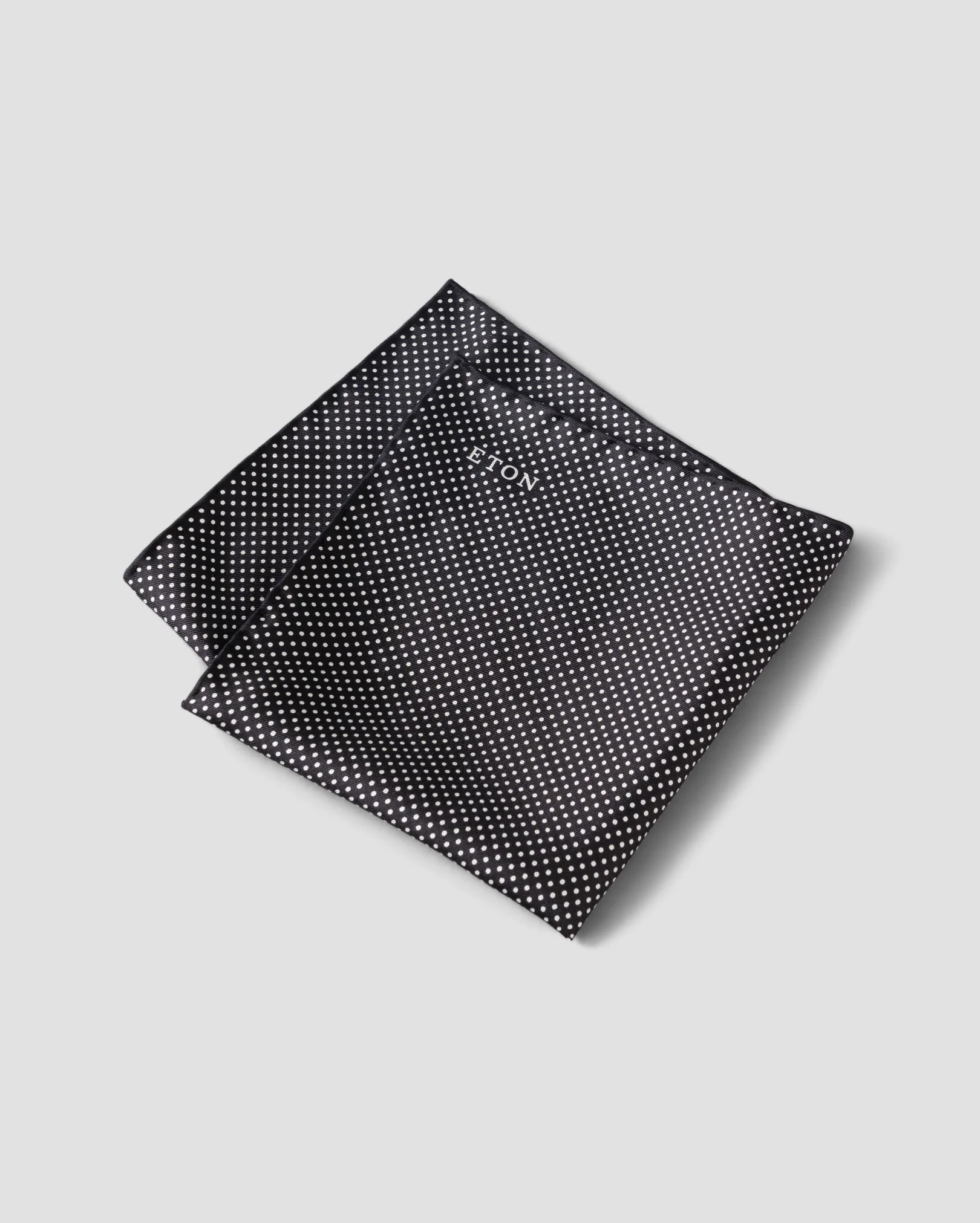 Eton - black polka dots silk pocket square