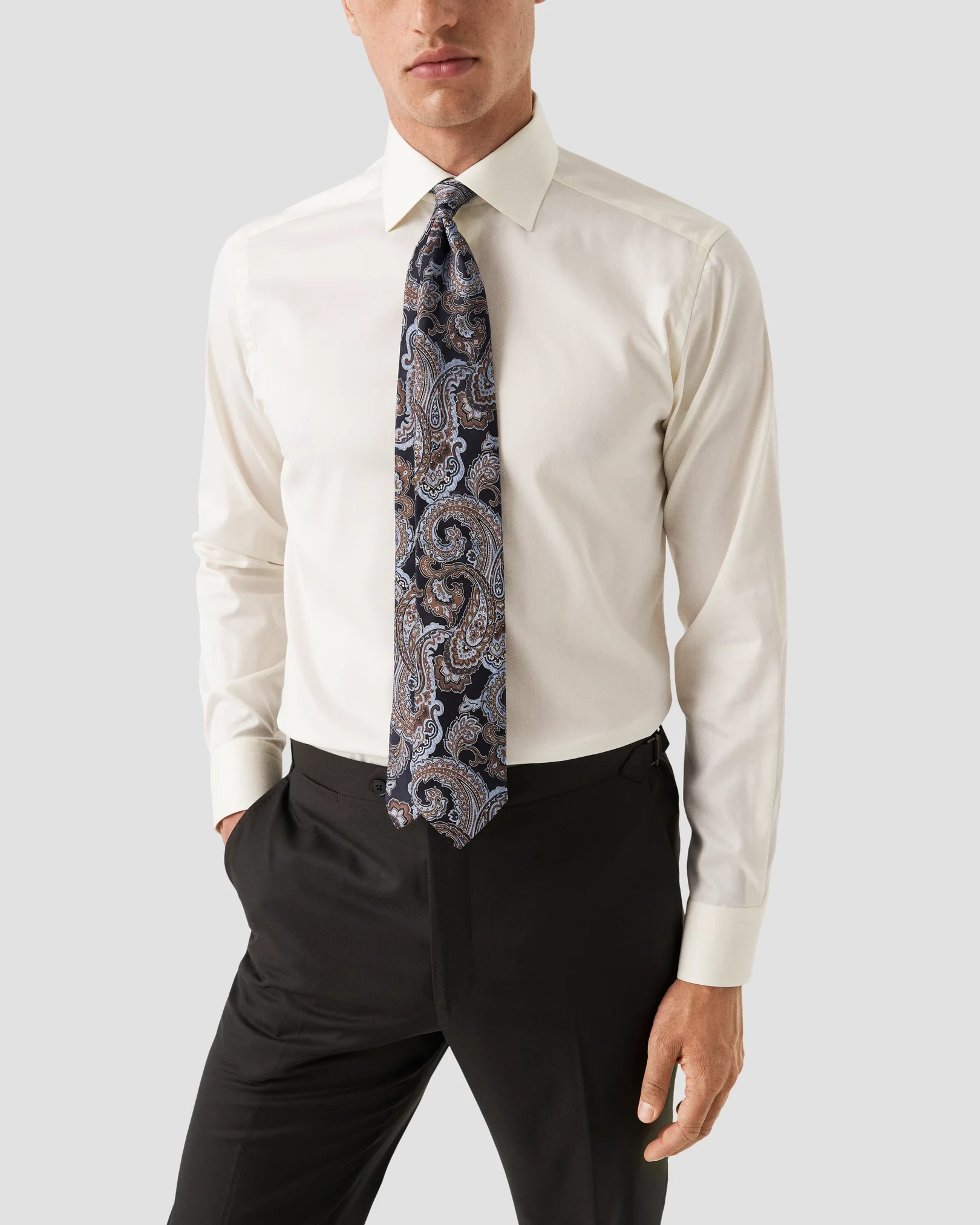 Eton - off white twill shirt