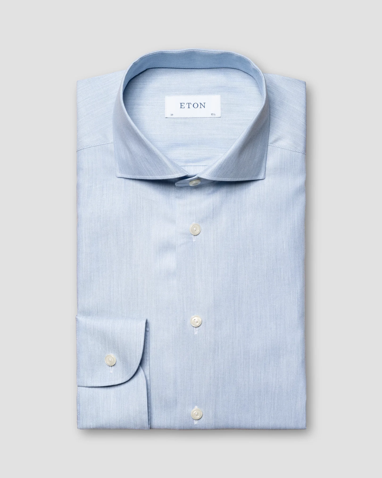 Eton - light blue solid wide spread shirt