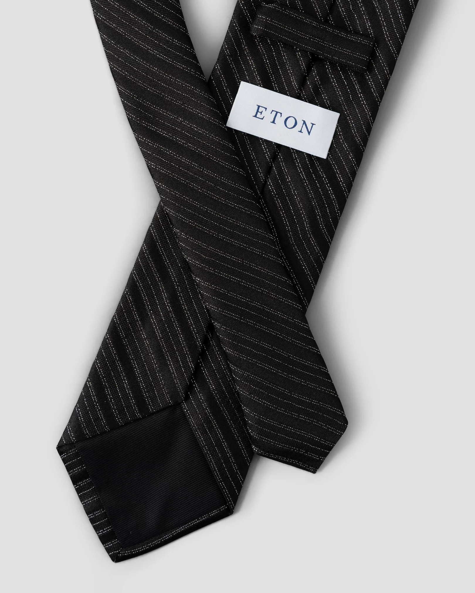 Black Striped Silk Lurex Tie