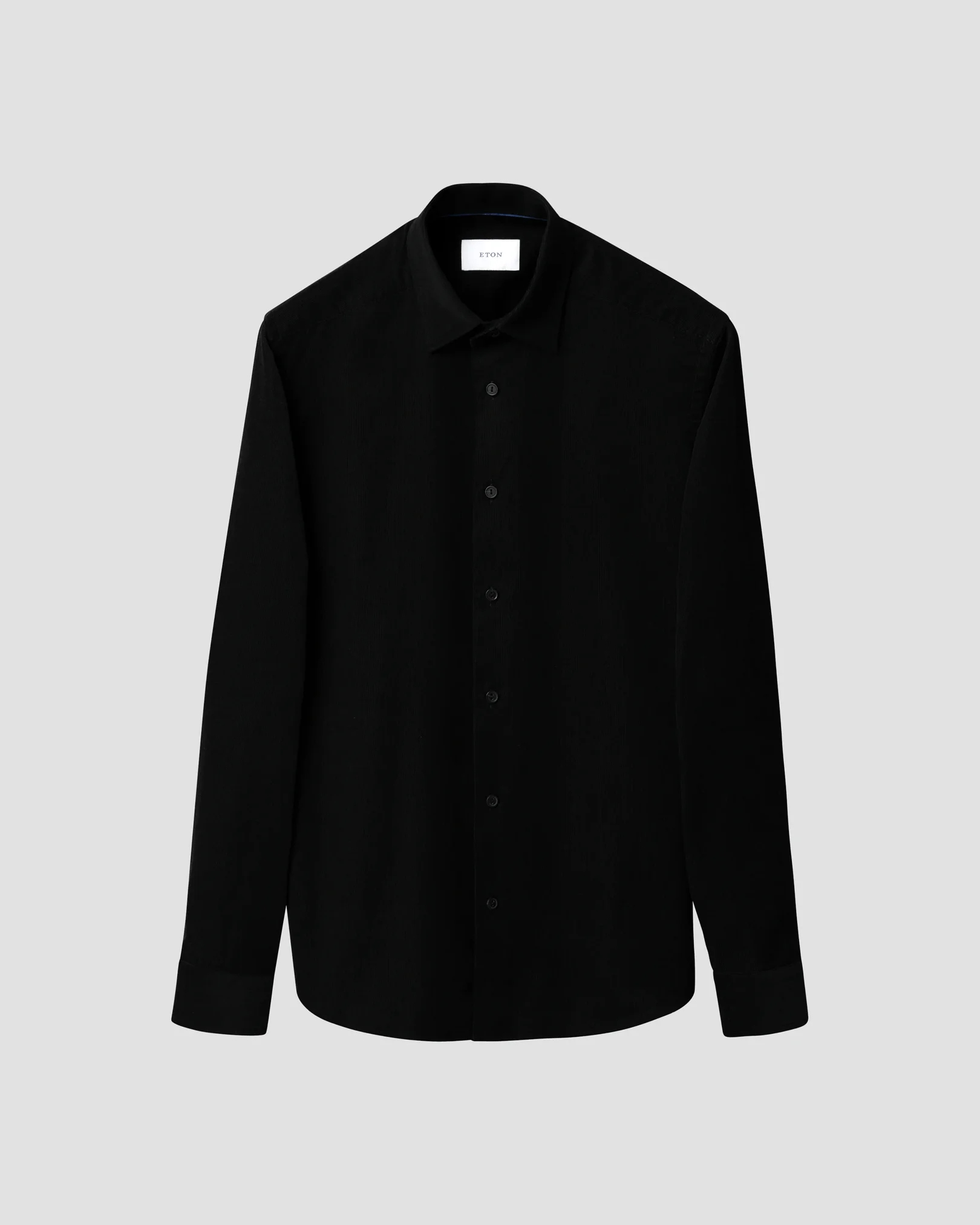 Eton - solid corduroy shirt black
