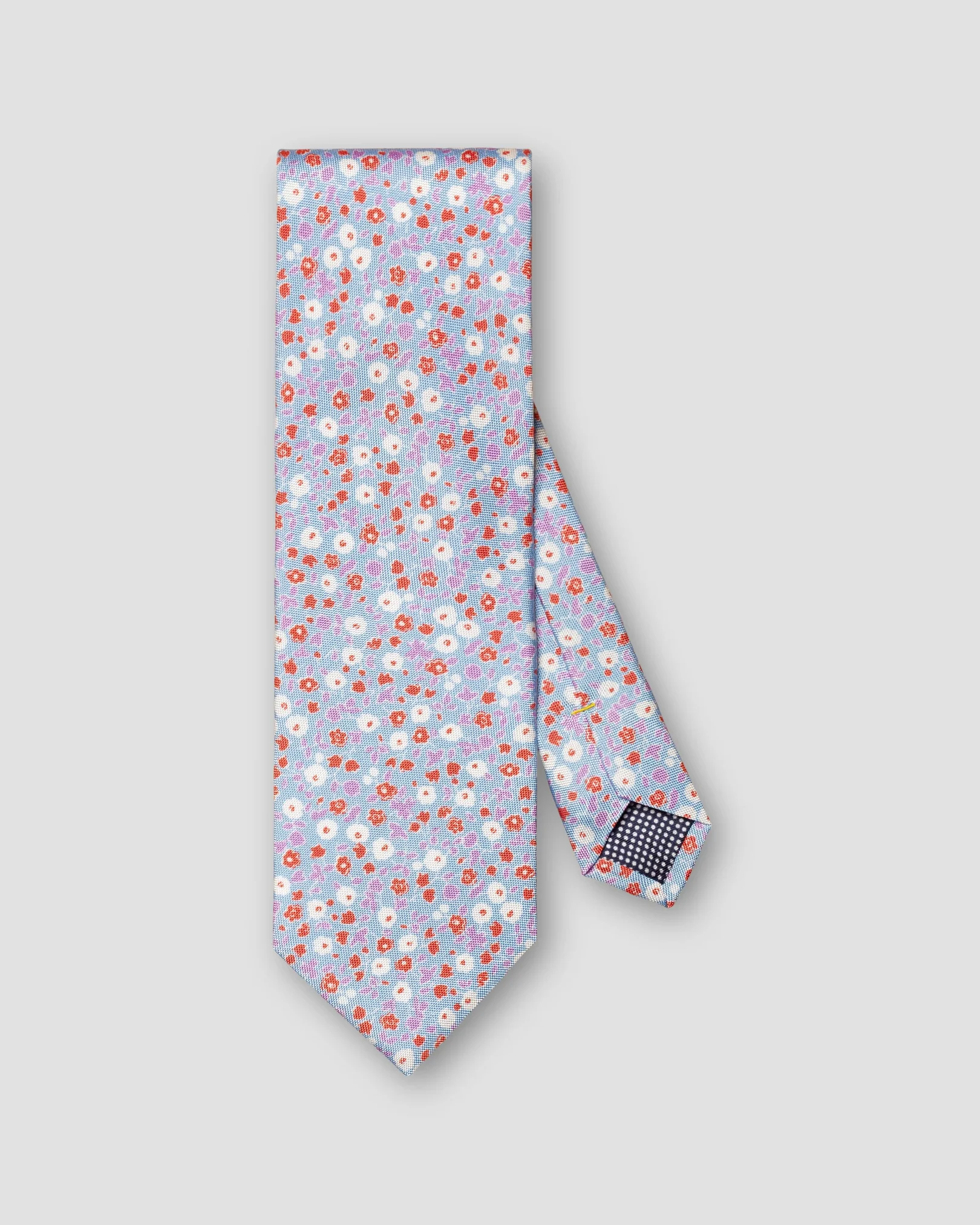 Eton - blue floral silk tie ss