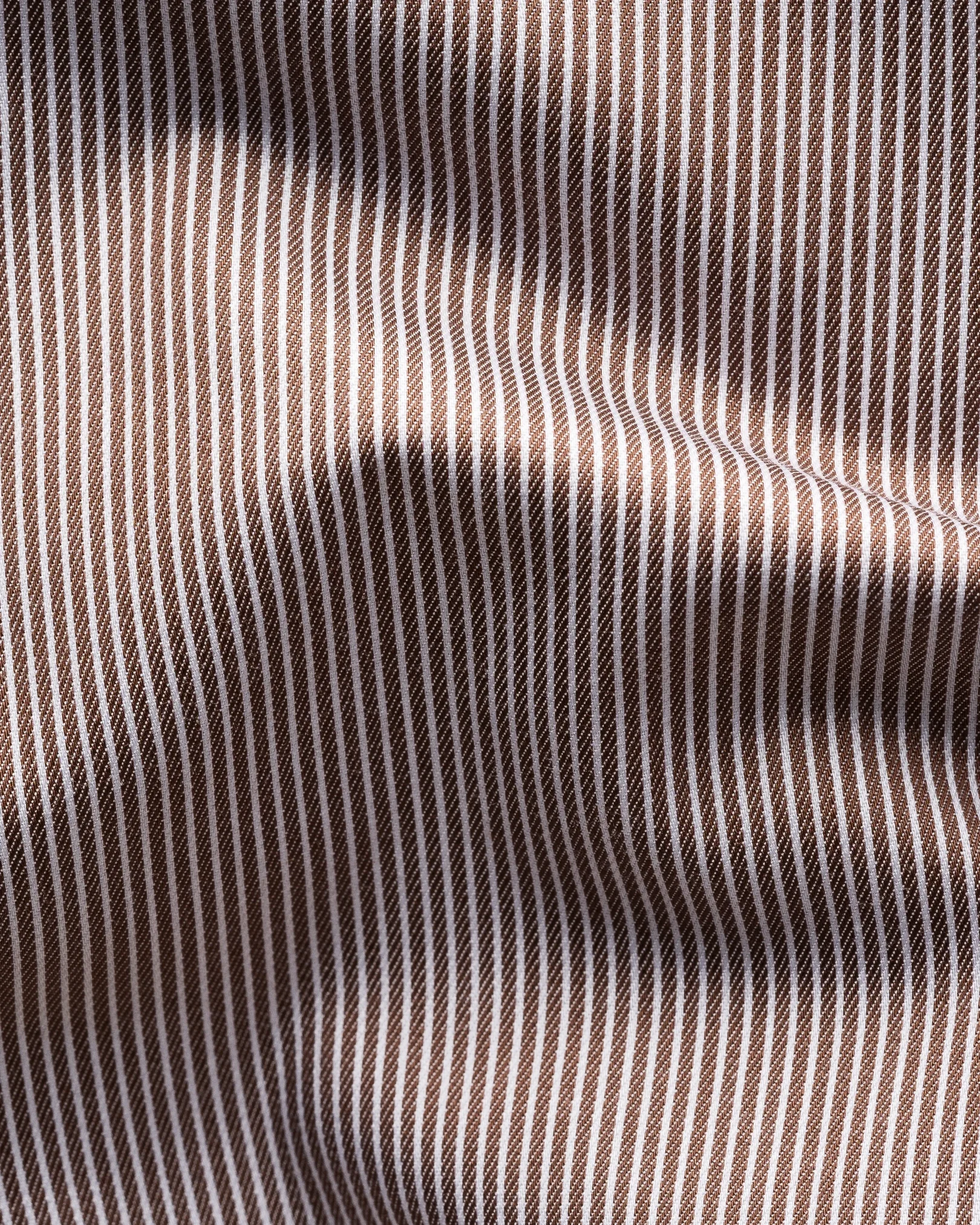 Eton - dark red striped fine twill shirt