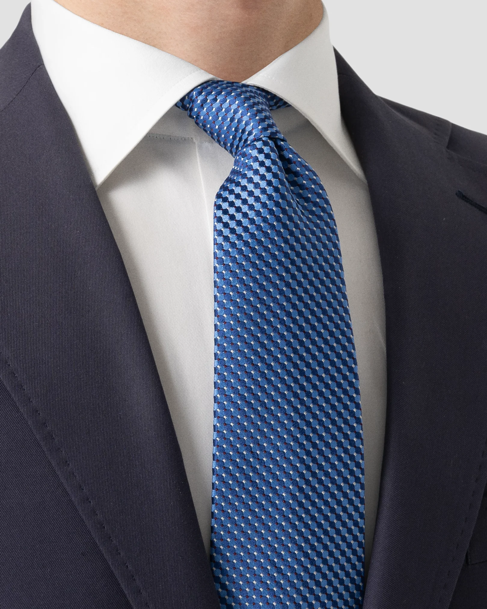 Eton - blue geometric silk tie