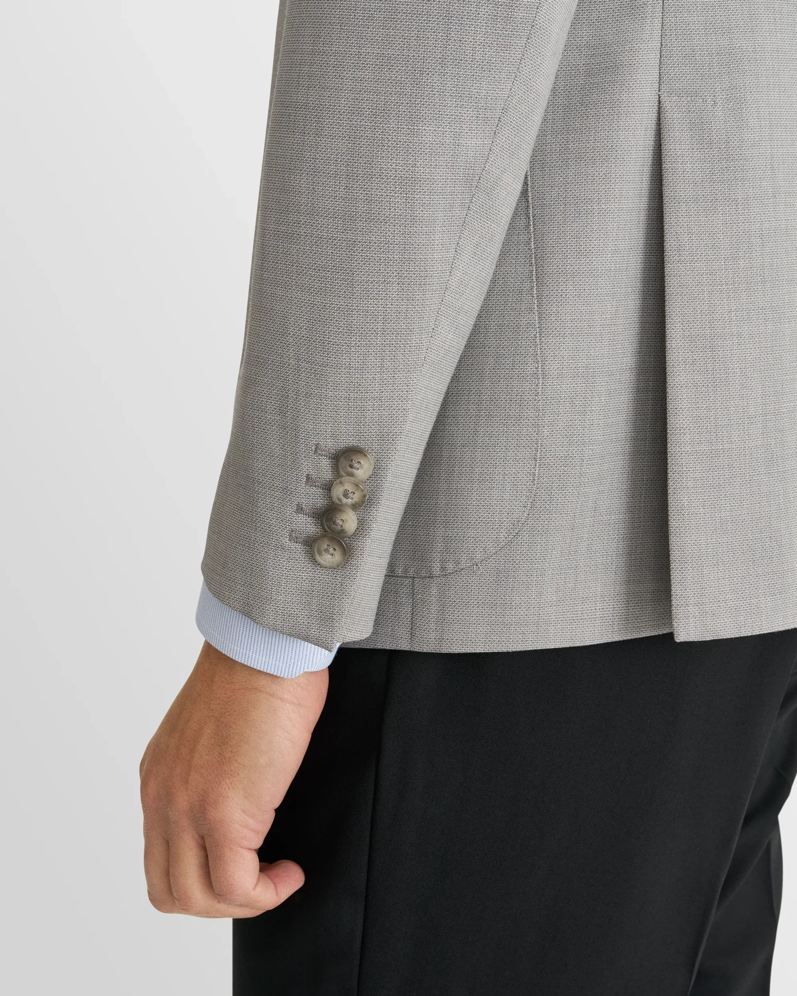 Eton - light grey lana tech hopsack soft jacket
