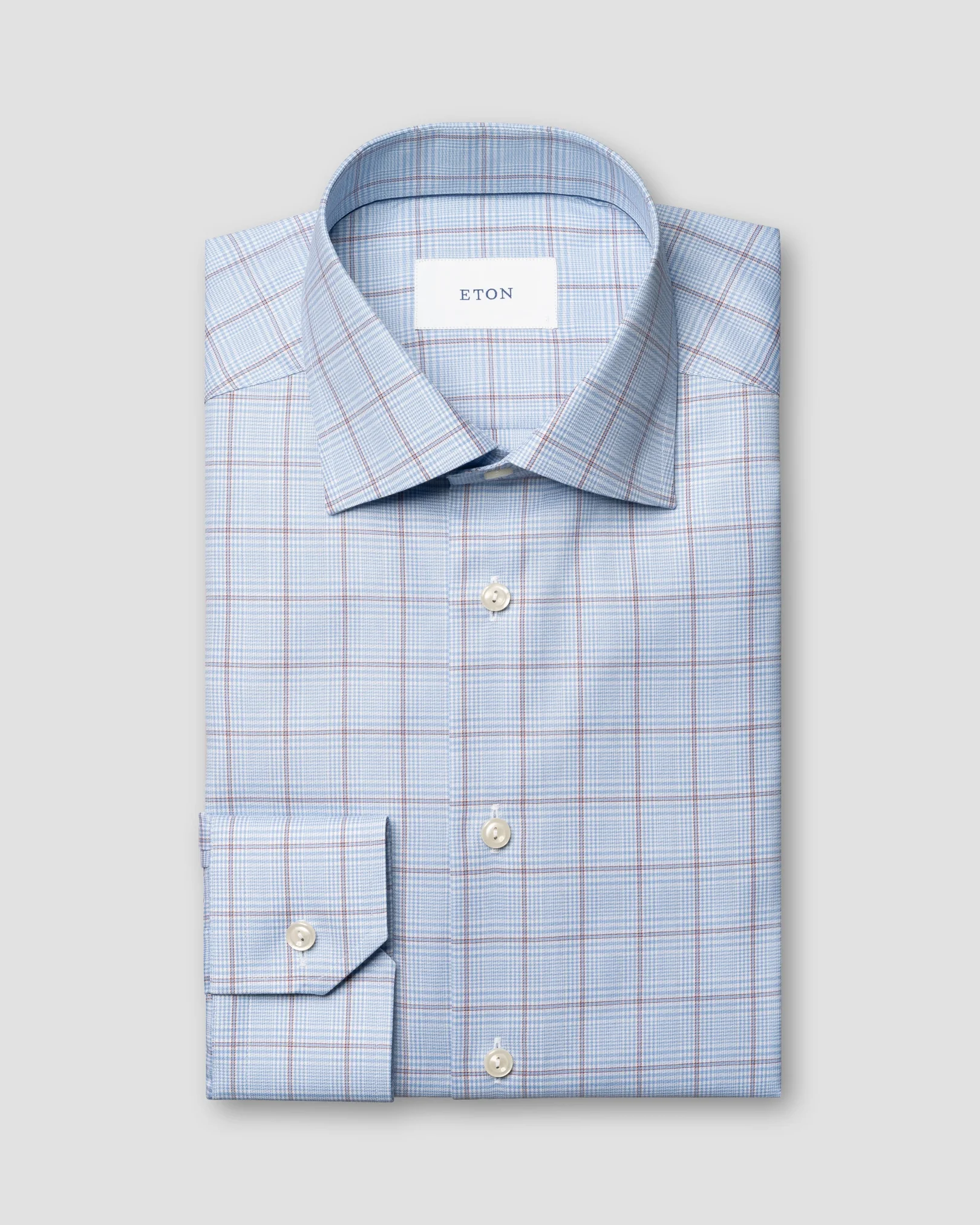 Eton - bold check signature twill shirt