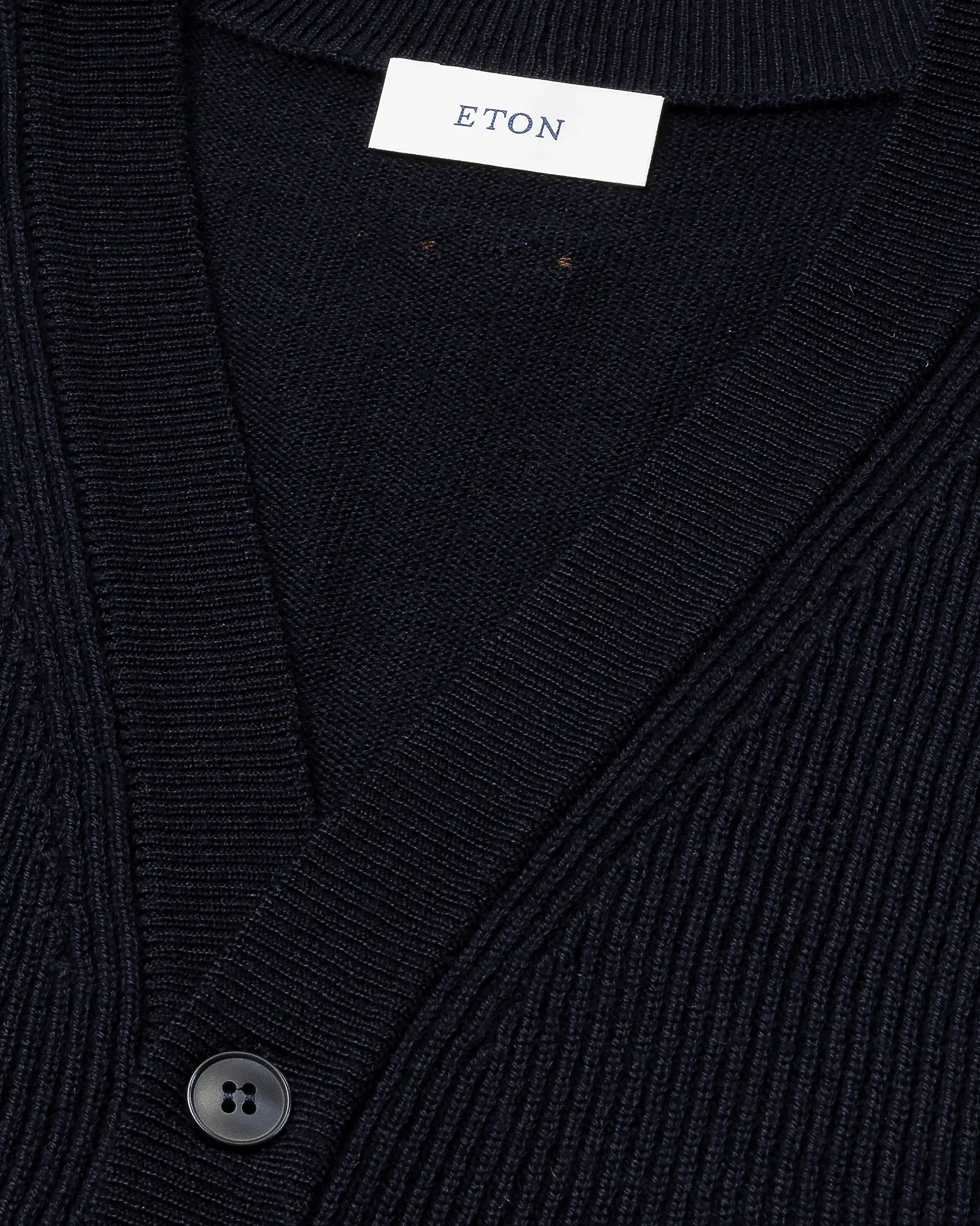 Eton - navy blue merino structured knit vest navy blue merino structured knit vest