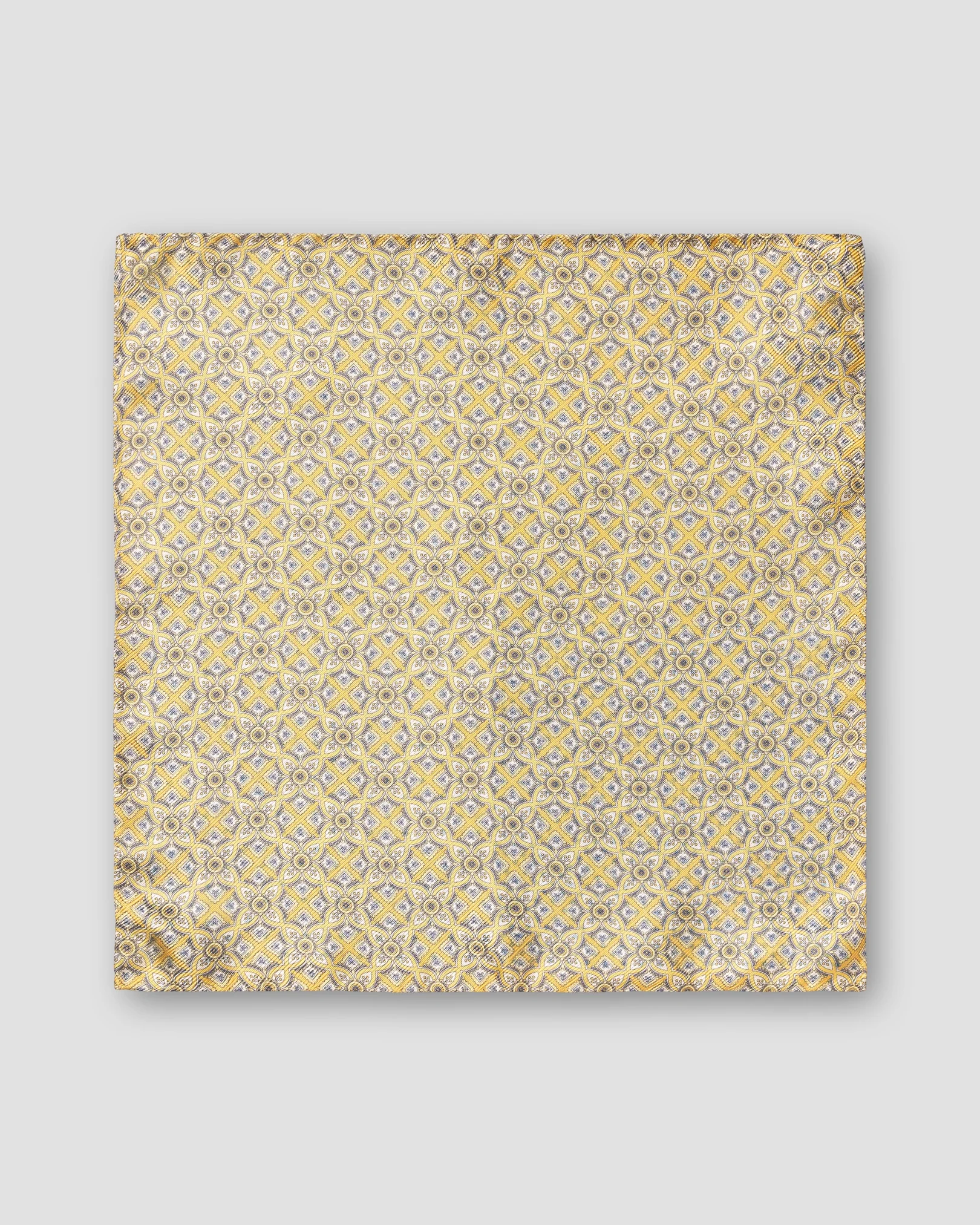 Eton - yellow four sided silk pocket square