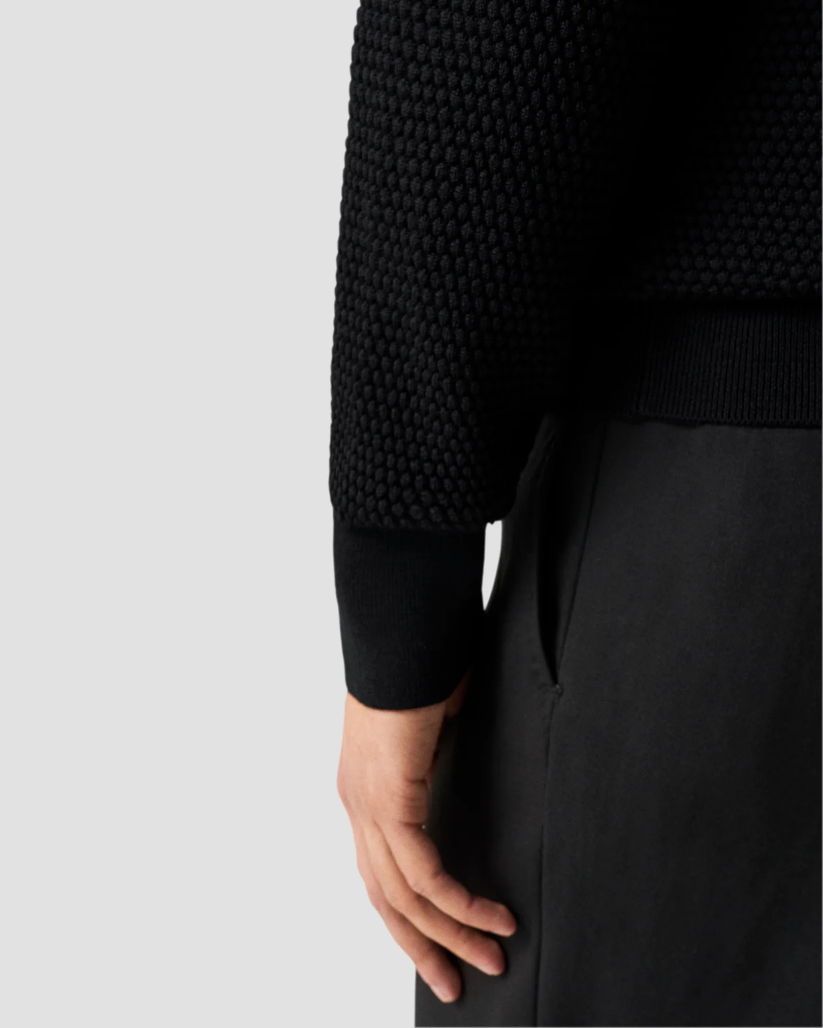 Eton - merino structure long sleeve polo