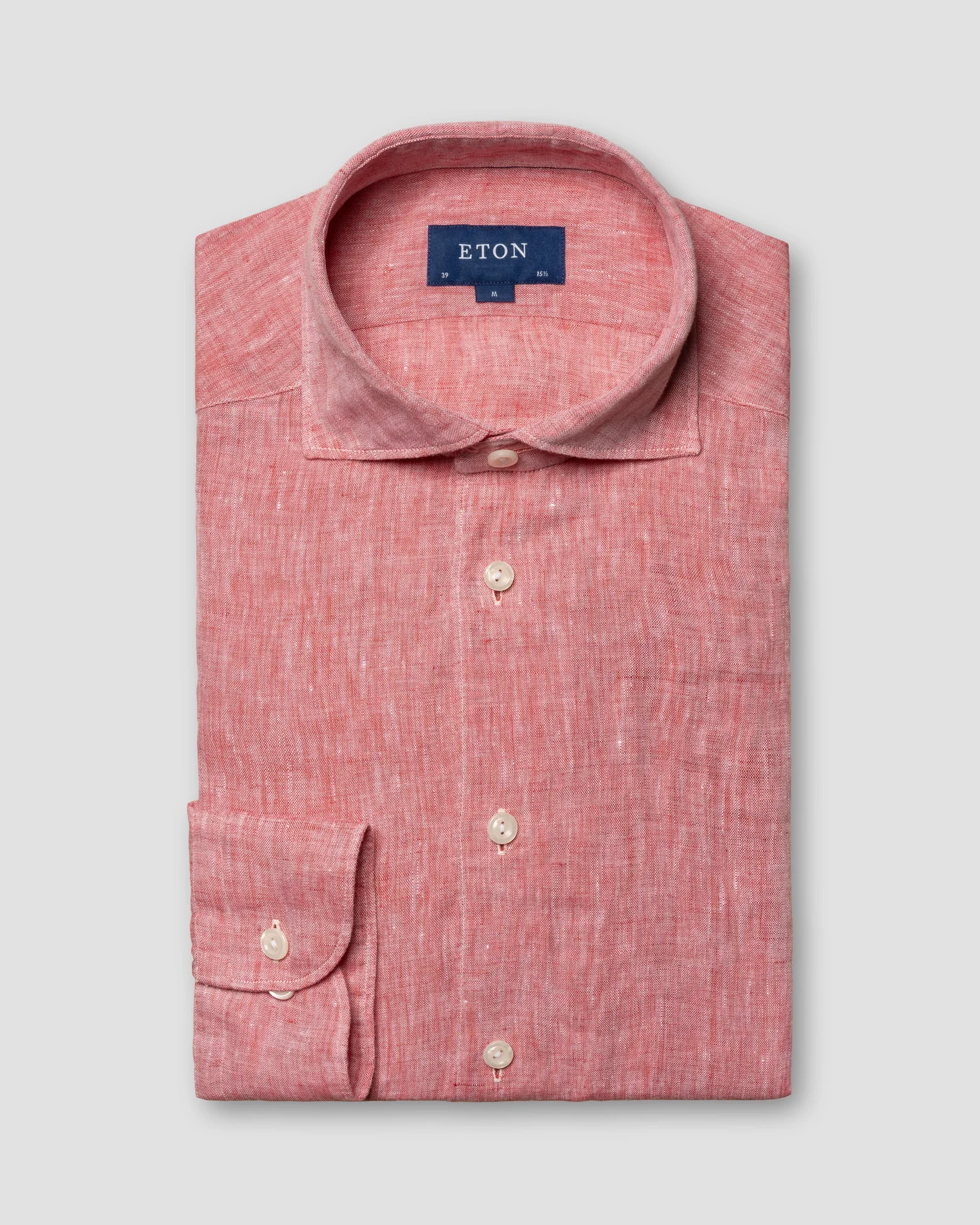Eton - red linen shirts wide spread