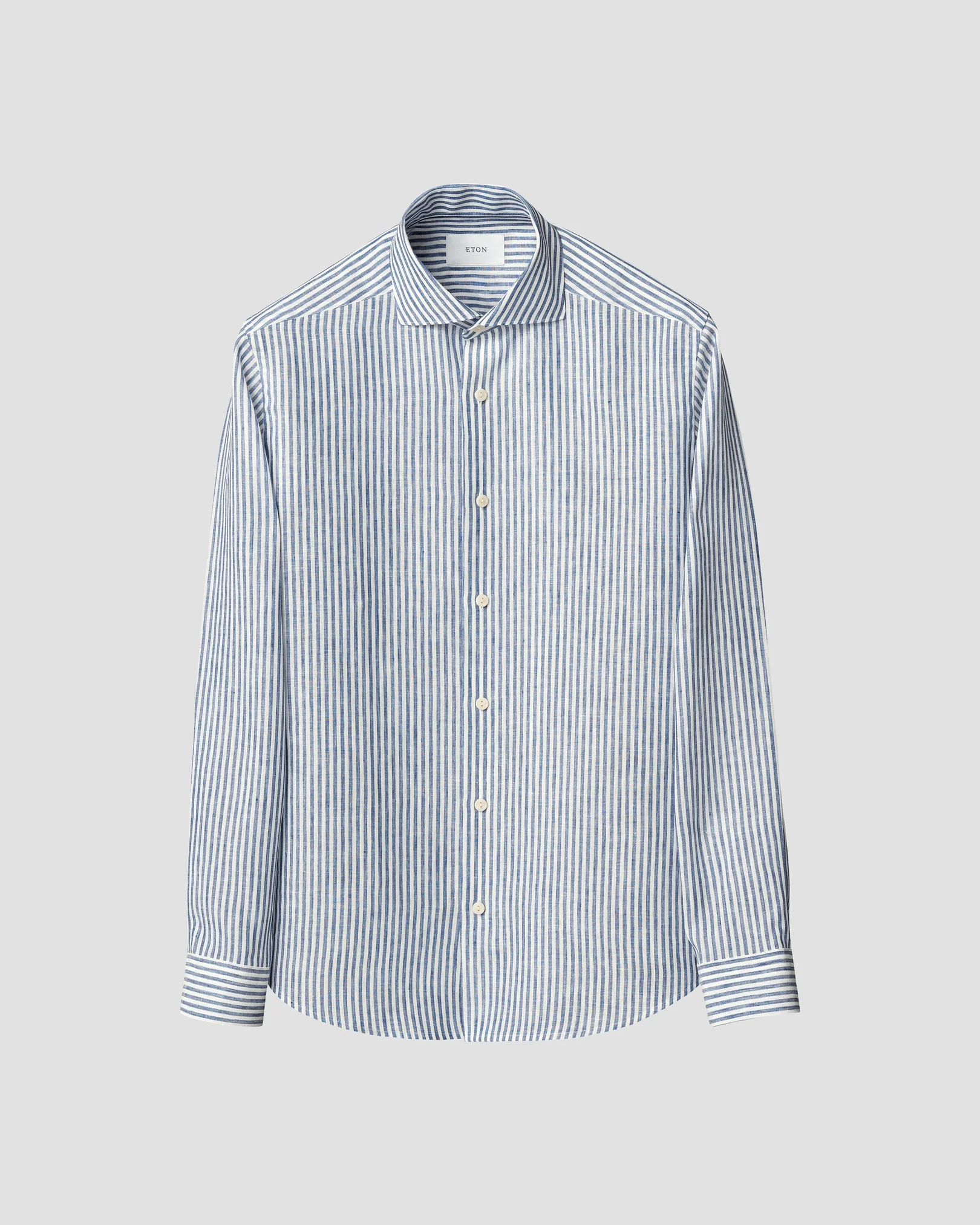 Eton - dark blue striped linen shirt