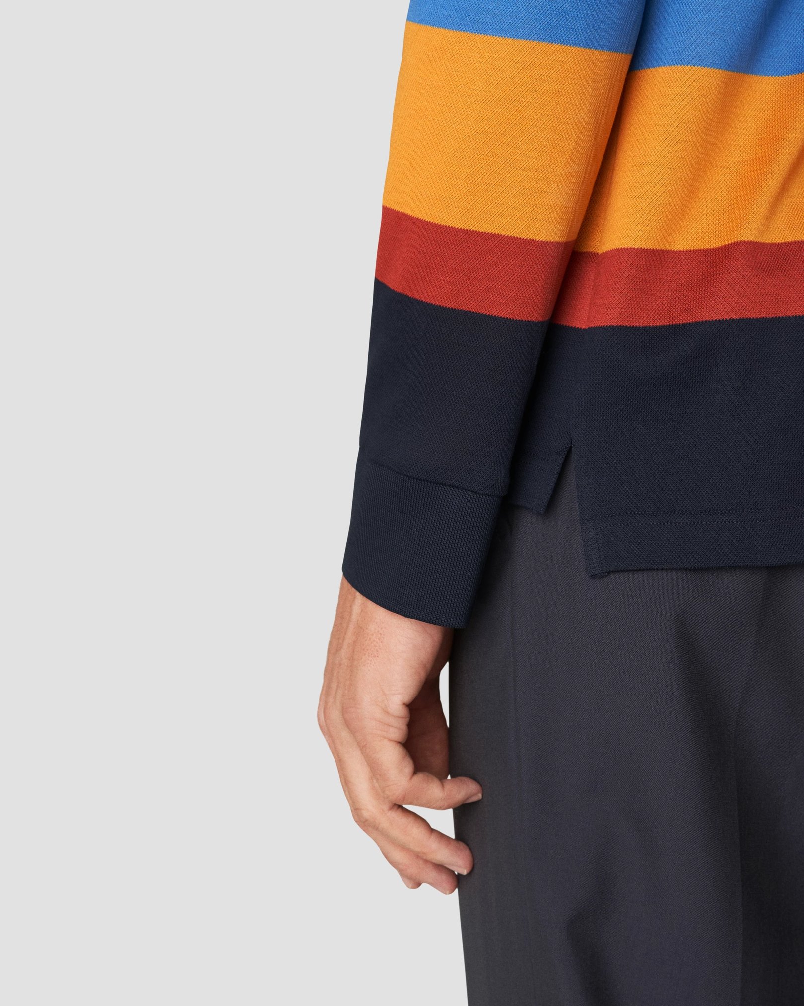 Eton - mid green knit pique knitted jersey