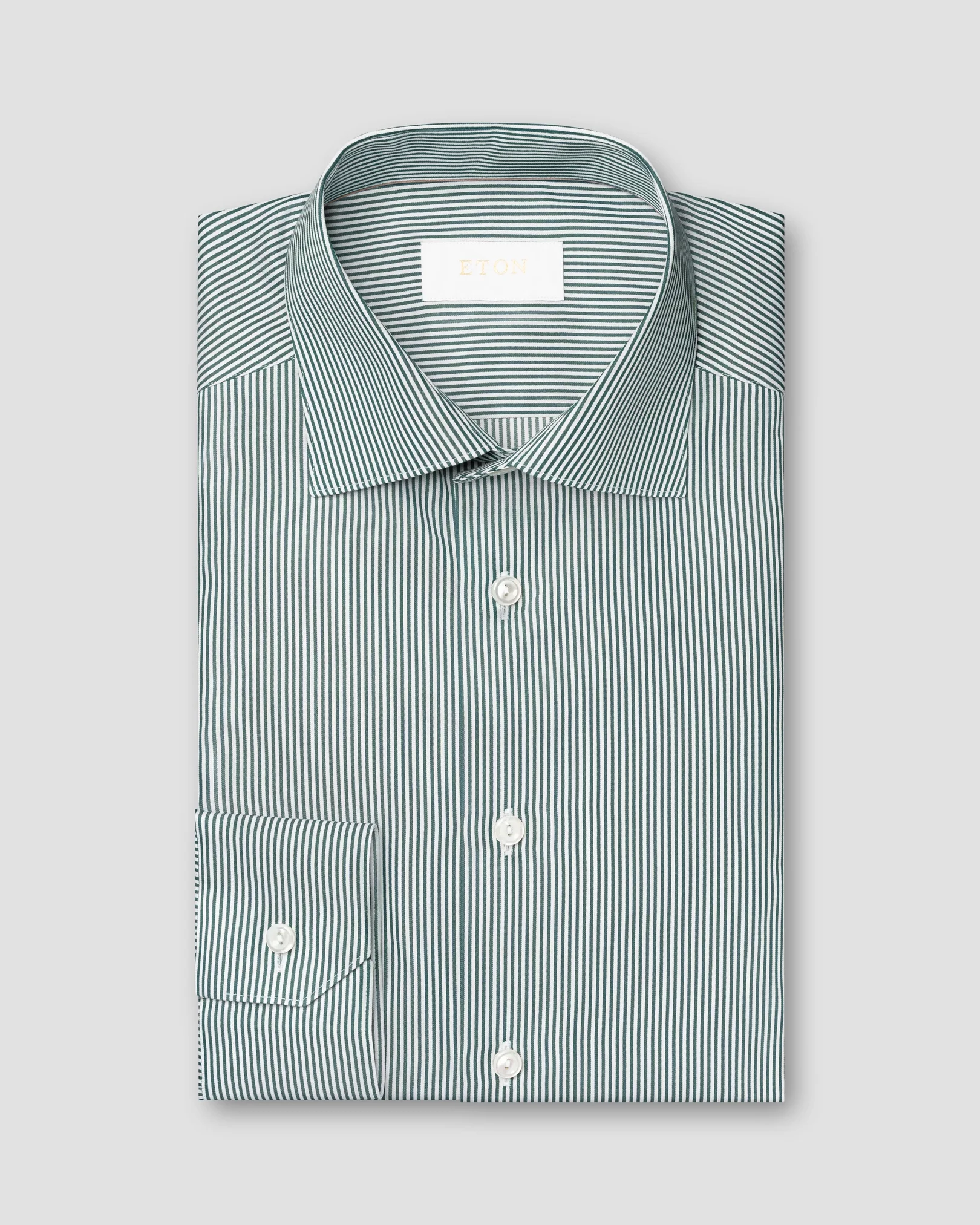 Eton - dark green striped twill