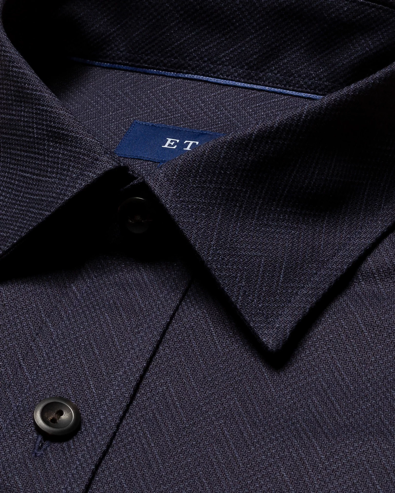 Eton - navy blue dobby overshirt