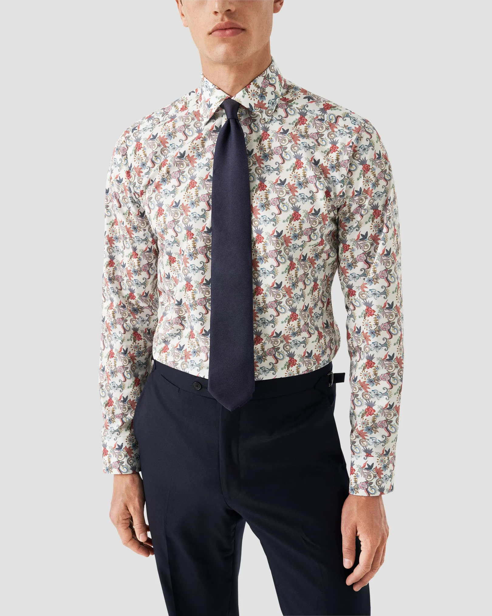 Eton - Chemise en Twill Fin à Motif Floral