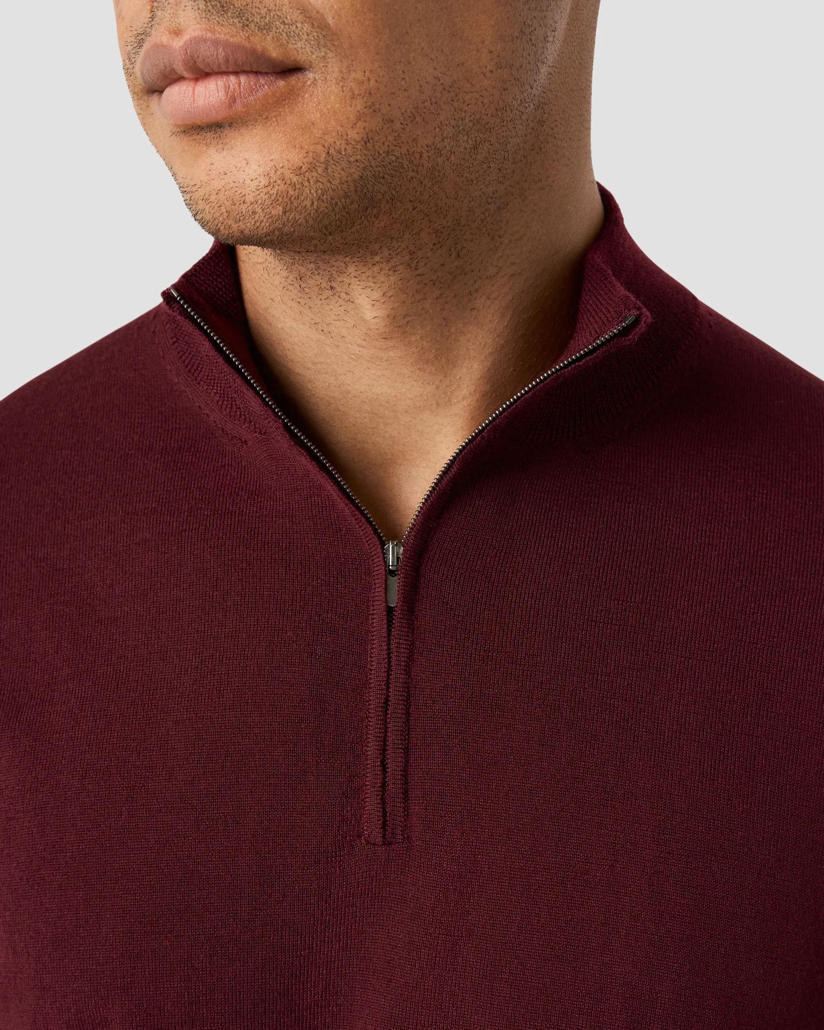 Eton - dark red knitted merino