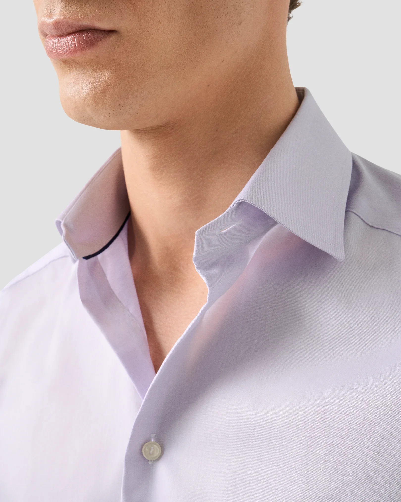 Eton - mid purple solid signature twill shirt