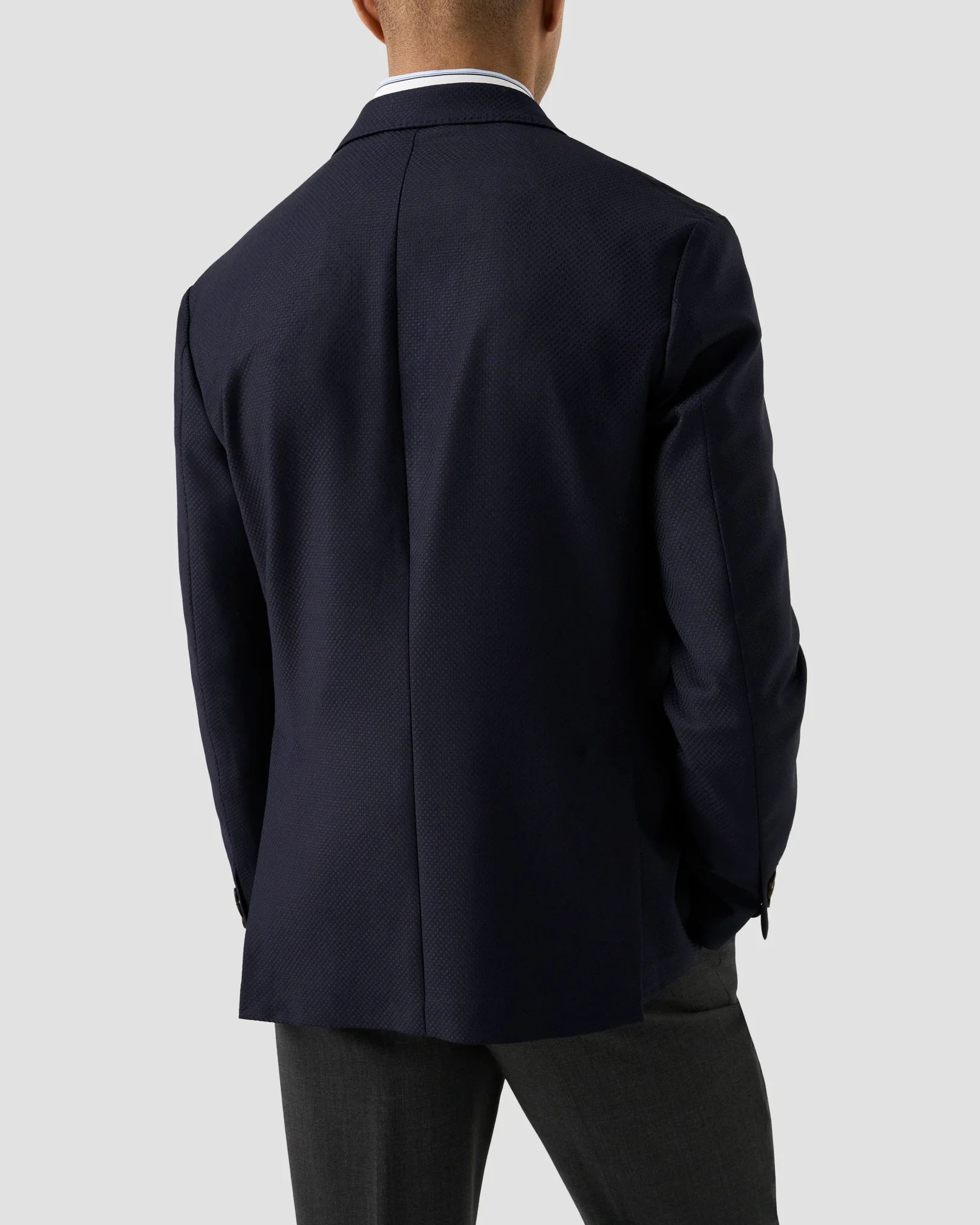 Eton - wool knit soft jacket navy blue wool knit soft jacket