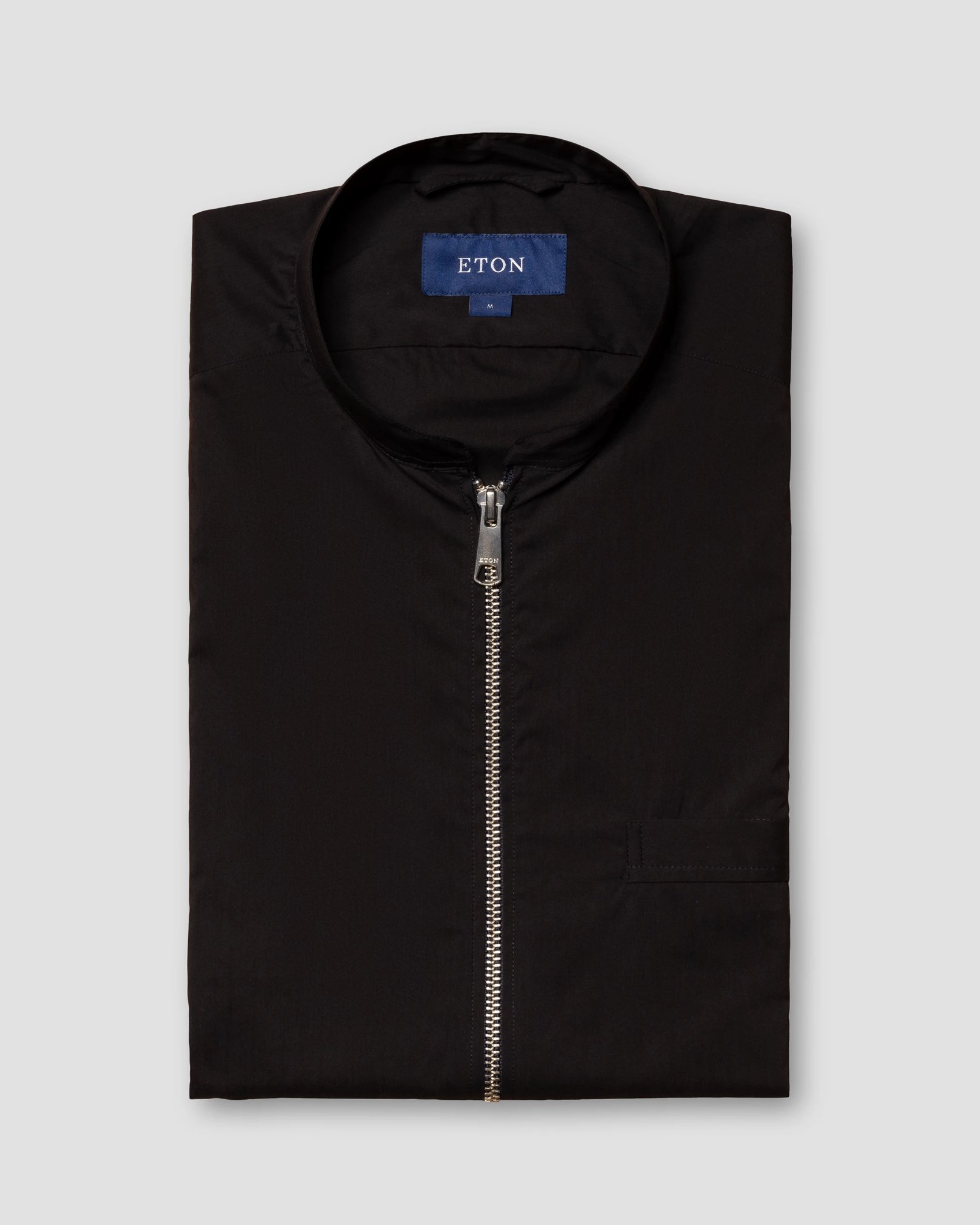 Eton - black wind vest stand collar low sleeve less vest