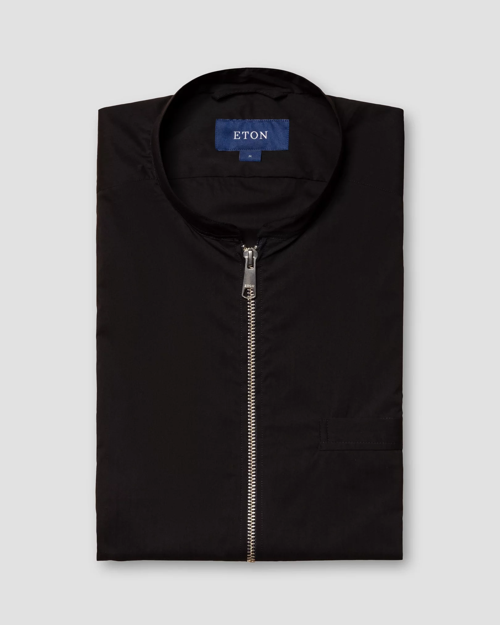 Eton - black wind vest stand collar low sleeve less vest