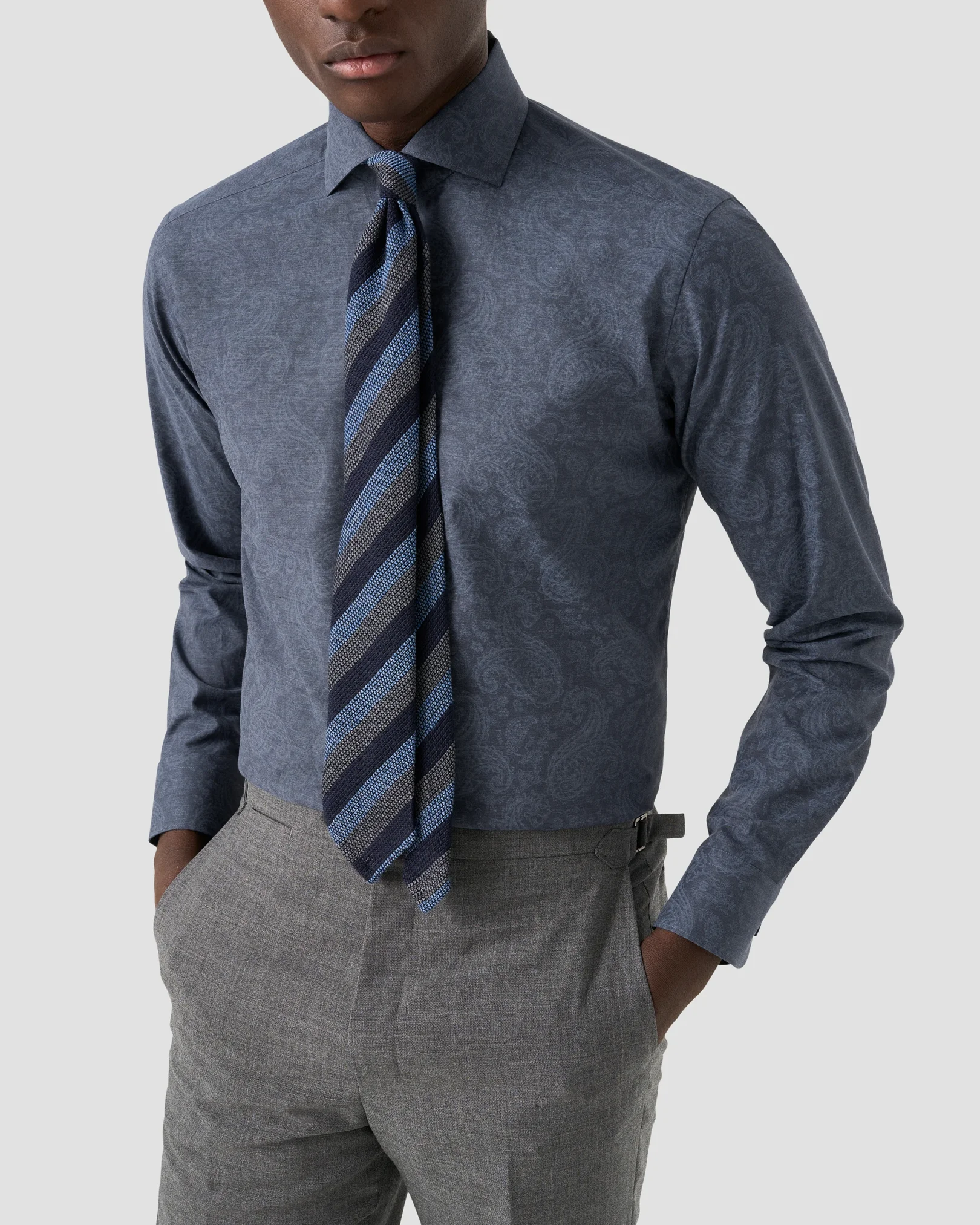 Eton - paisley melange print shirt