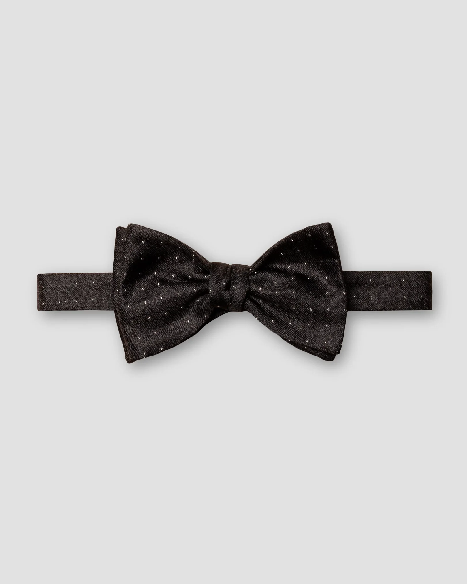 Eton - black pin dot silk blend wedding bowtie self tied