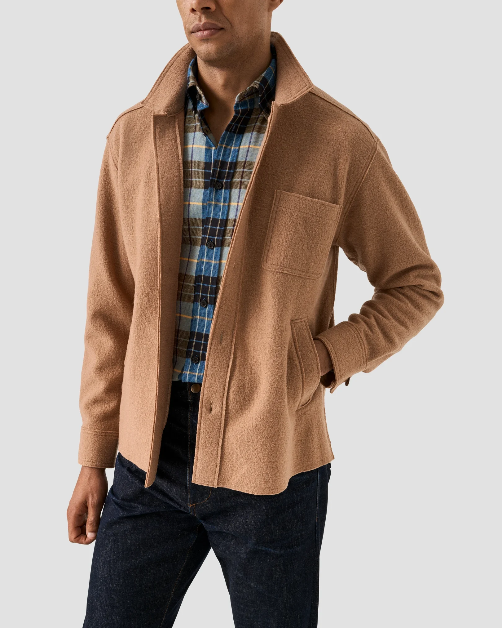 Eton - plaid check flannel shirt