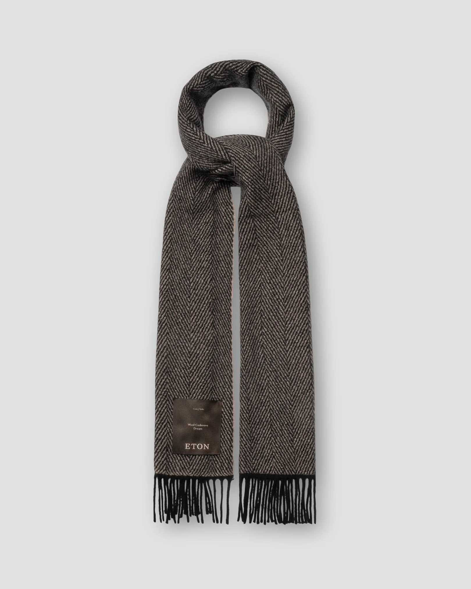 Eton - brown cashmere wool woven scarf