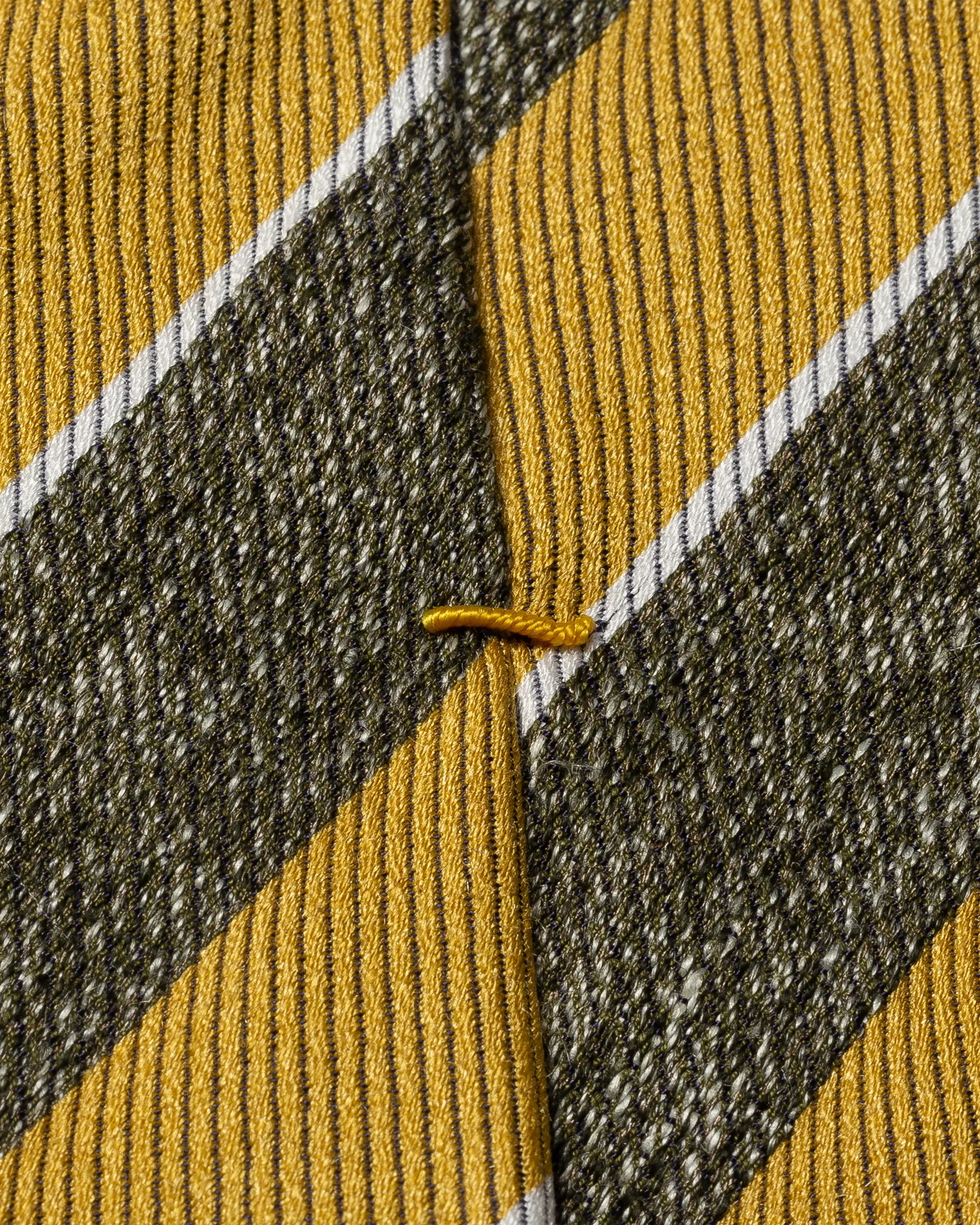Eton - green striped cotton silk linen tie