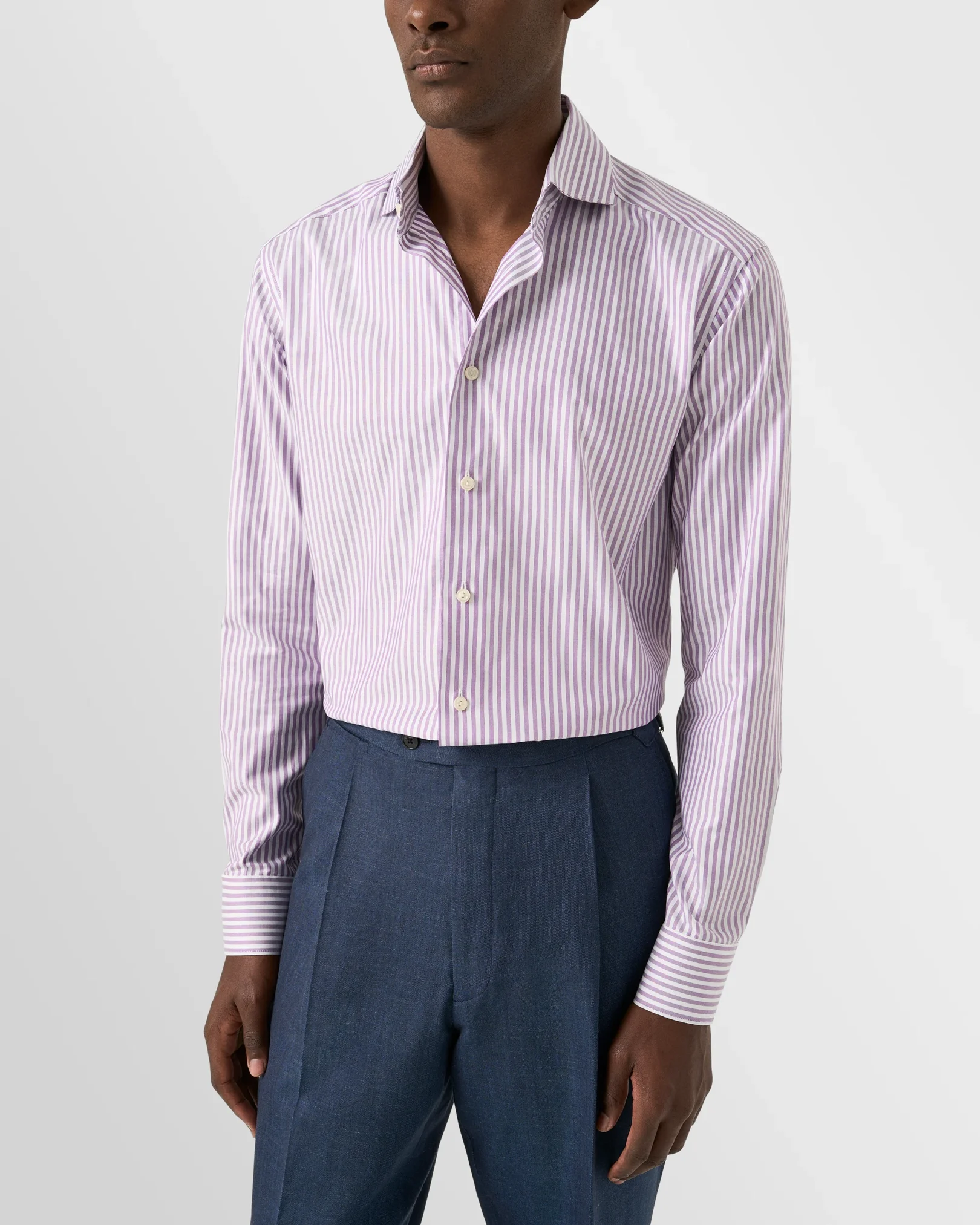 Eton - light purple striped signature oxford shirt 261