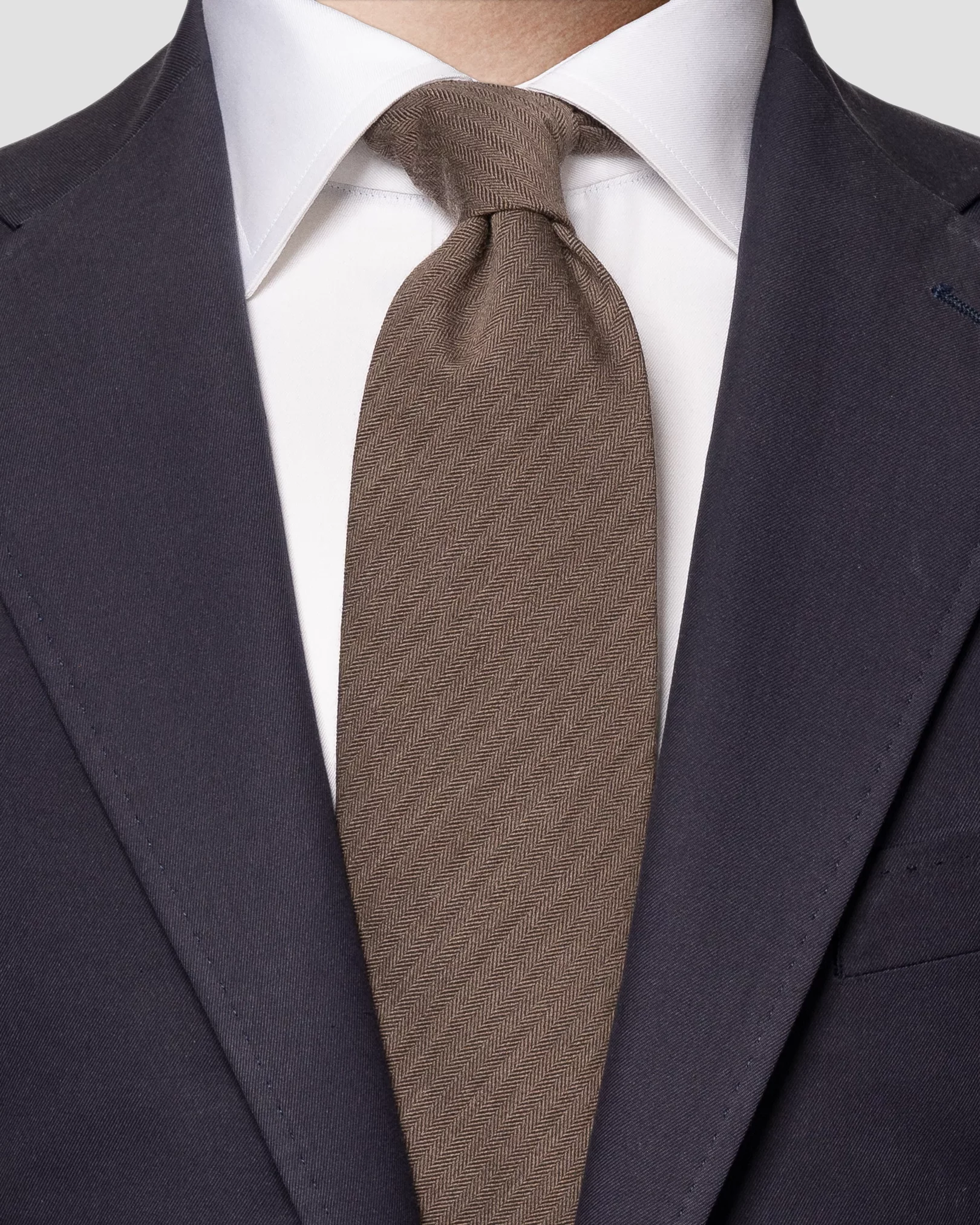Eton - brown herringbone tie