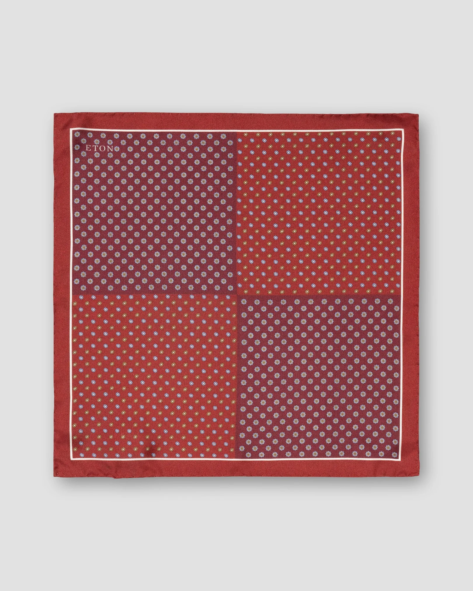 Eton - red four side silk pocket square