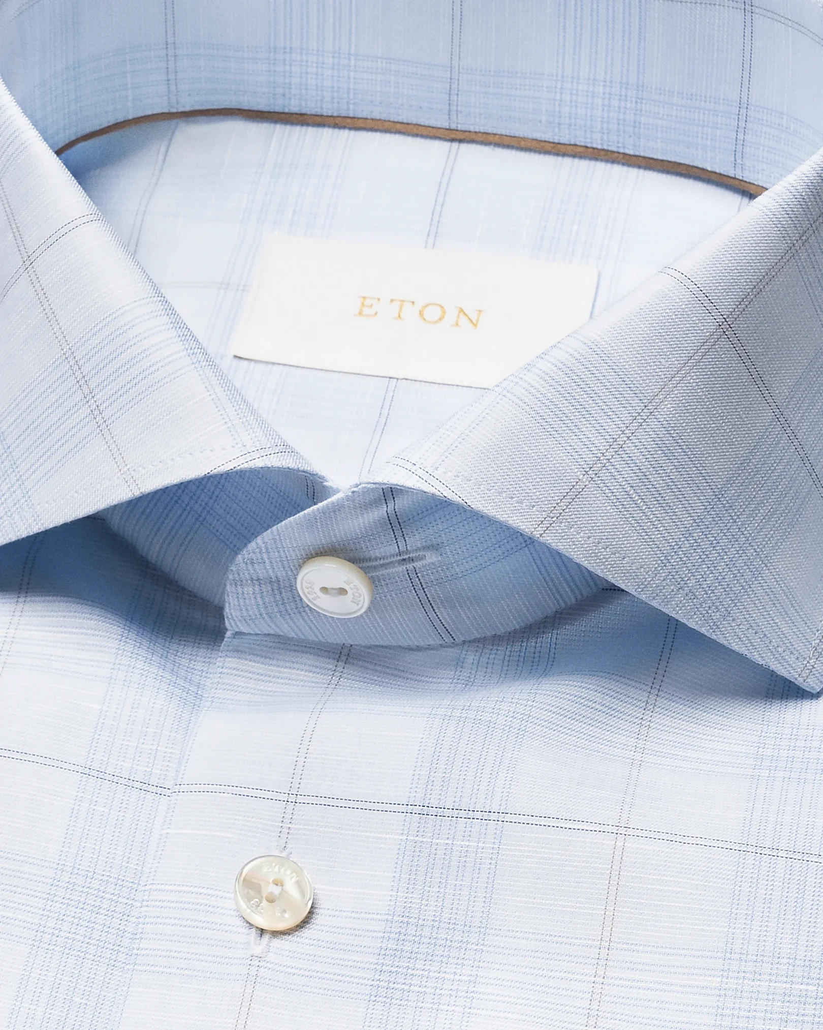 Eton - check cotton linen shirt