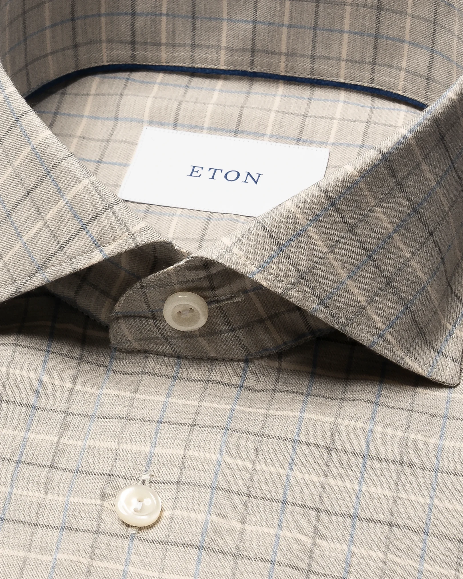 Eton - dark grey check signature flannel shirt 256