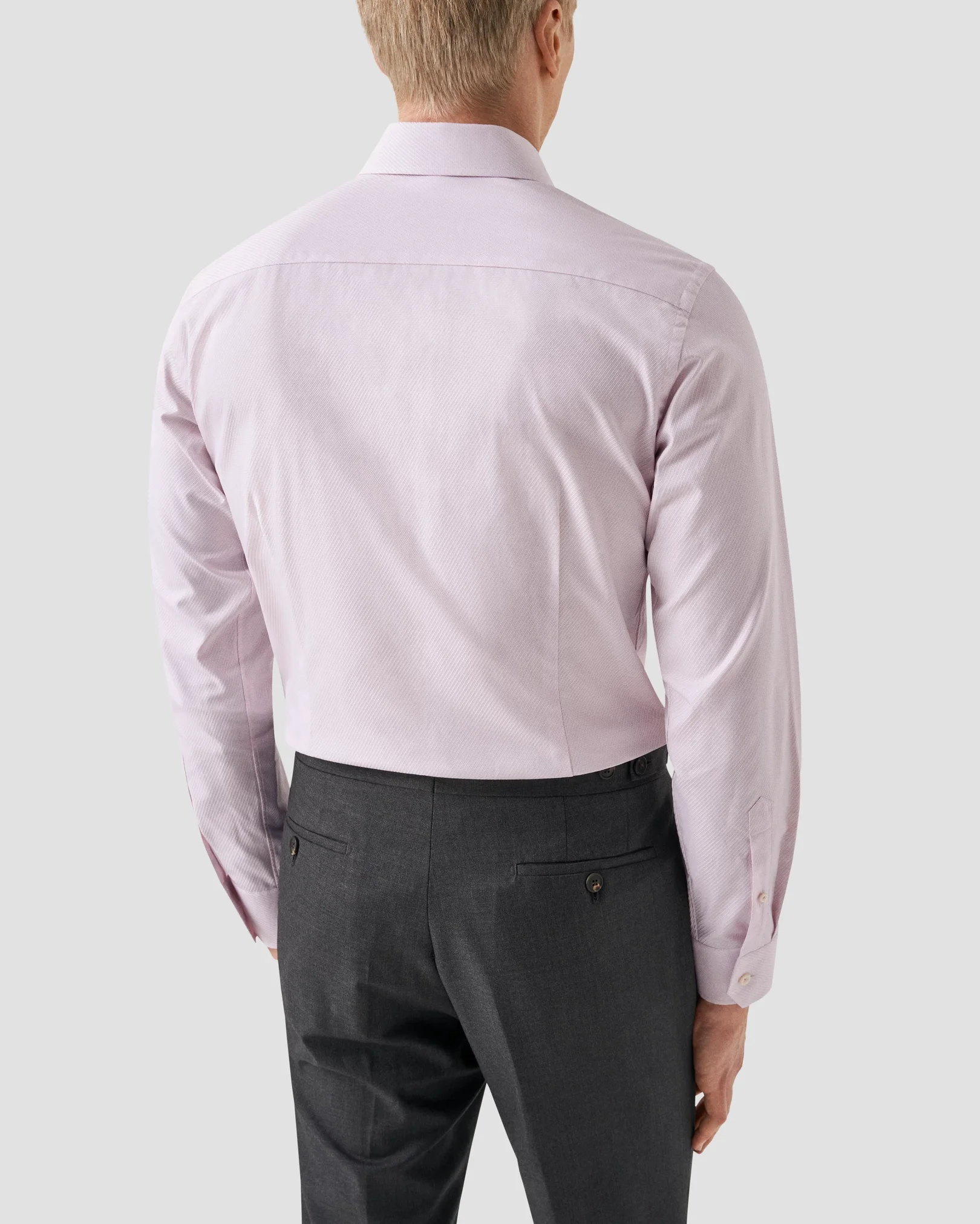 Eton - pink dobby cut away collar single cuff slim fit