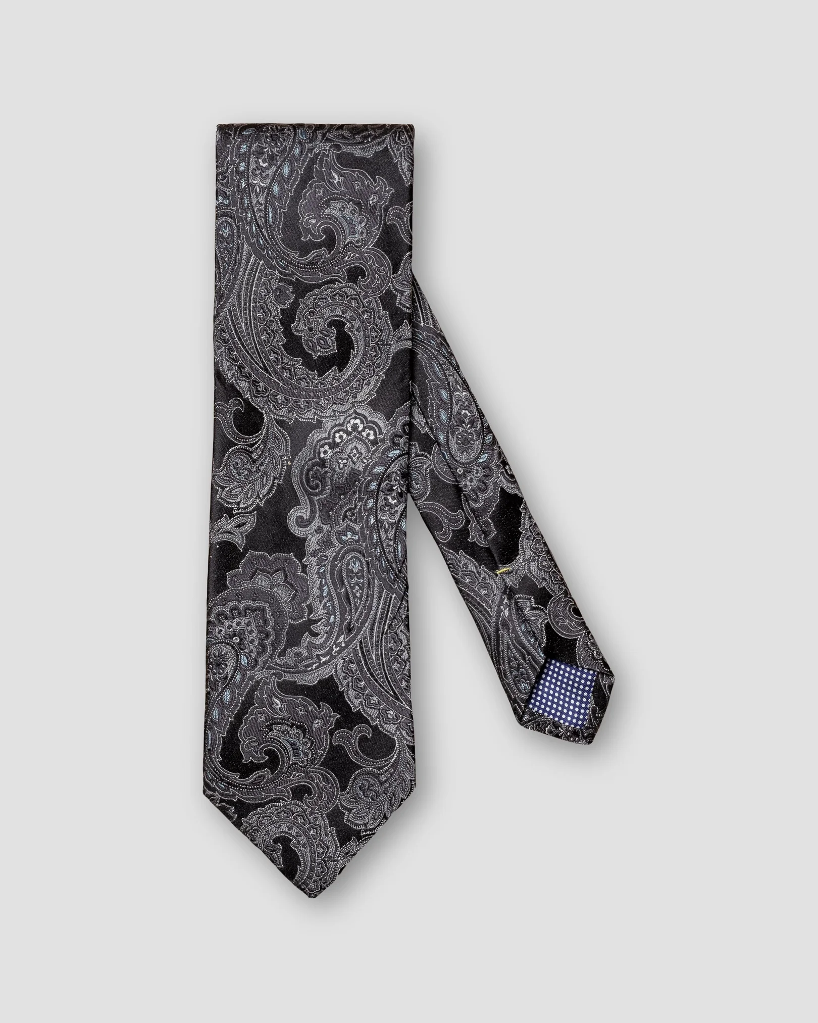 Schwarze Jacquard-Krawatte mit Paisleymuster