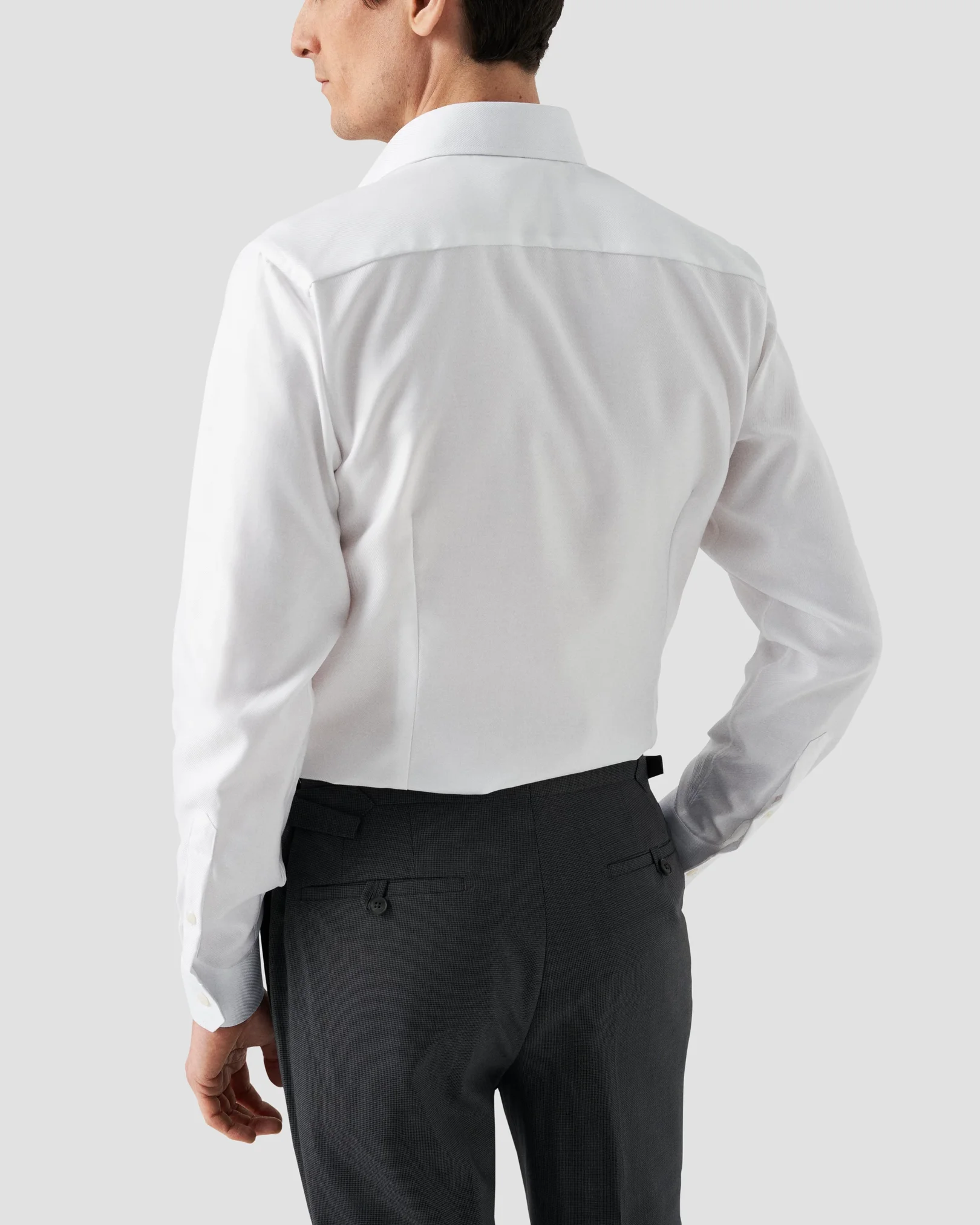 Eton - white textured twill shirt