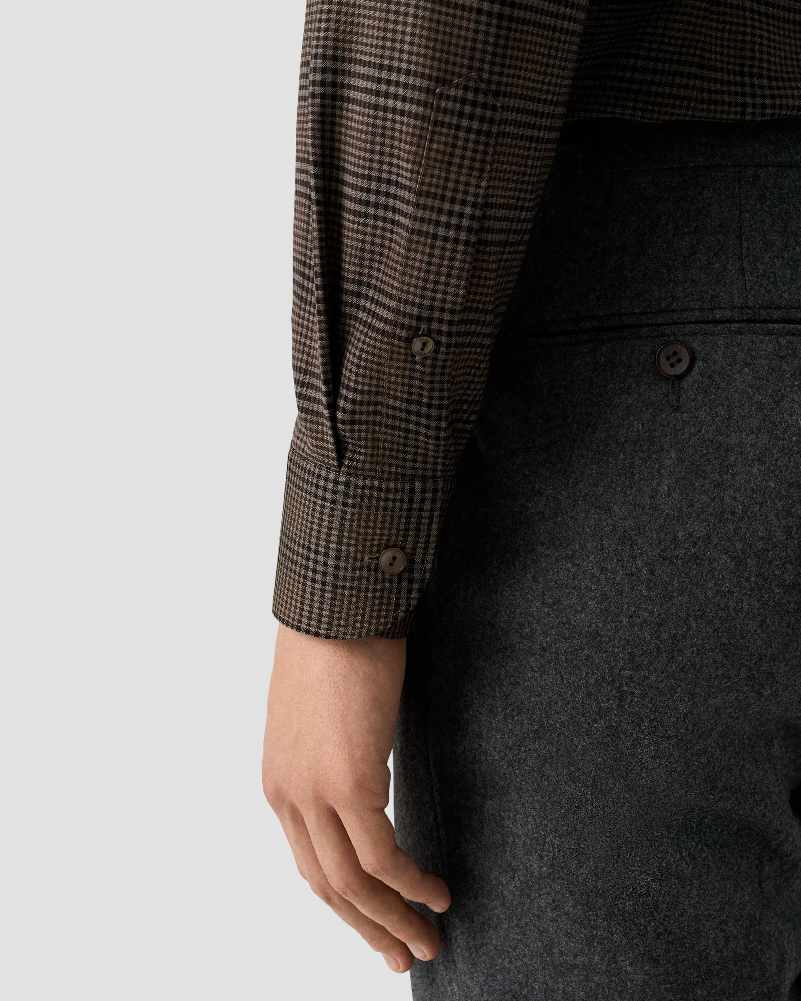 Eton - check merino shirt